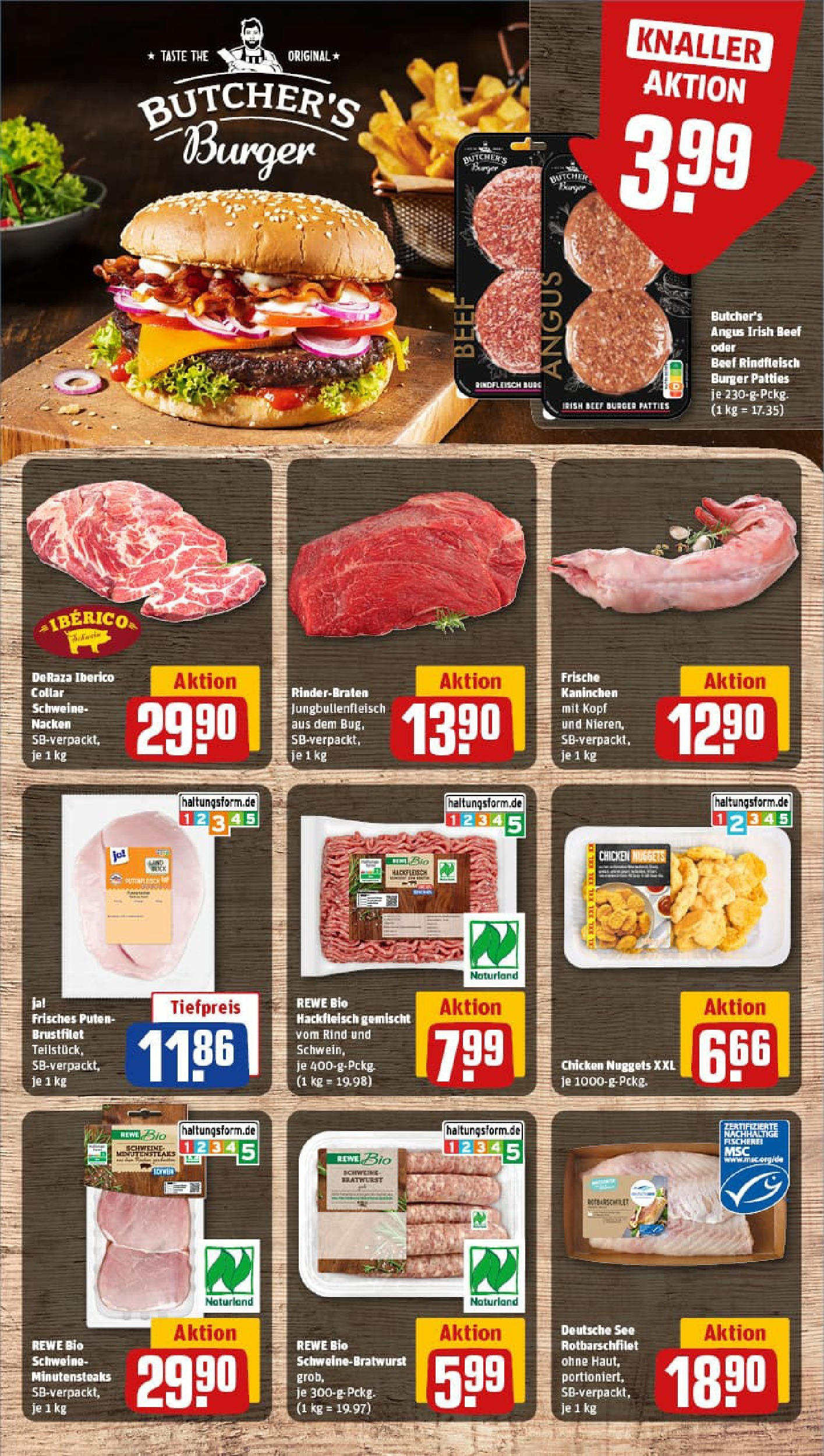 REWE Prospekt ab 06.10.2025 zum Blättern » Angebote | Seite: 8 | Produkte: Rinderbraten, Bratwurst, Burger, Rindfleisch