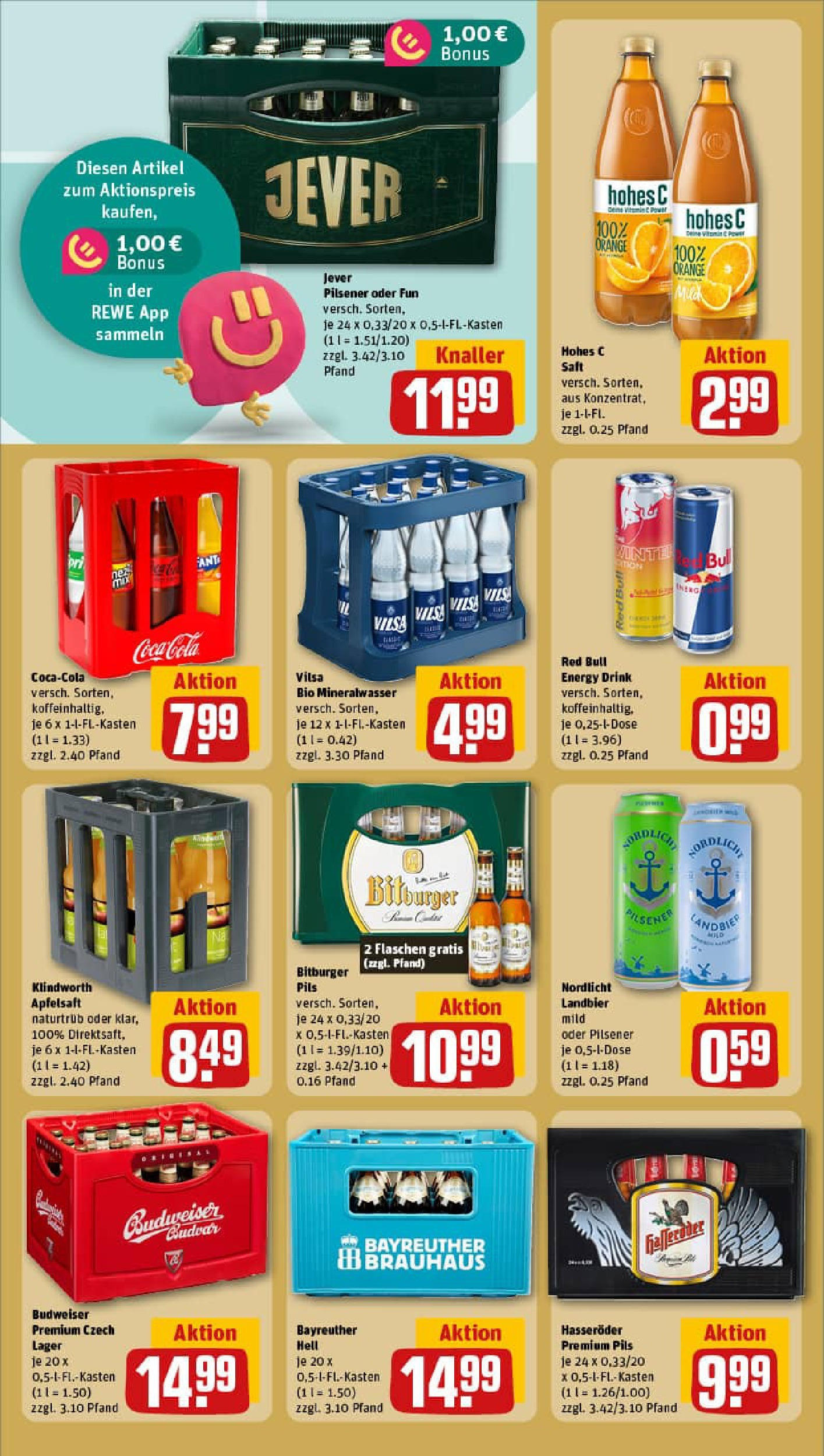 REWE Prospekt ab 06.10.2025 zum Blättern » Angebote | Seite: 22 | Produkte: Bayreuther hell, Energy, Mineralwasser, Hasseröder