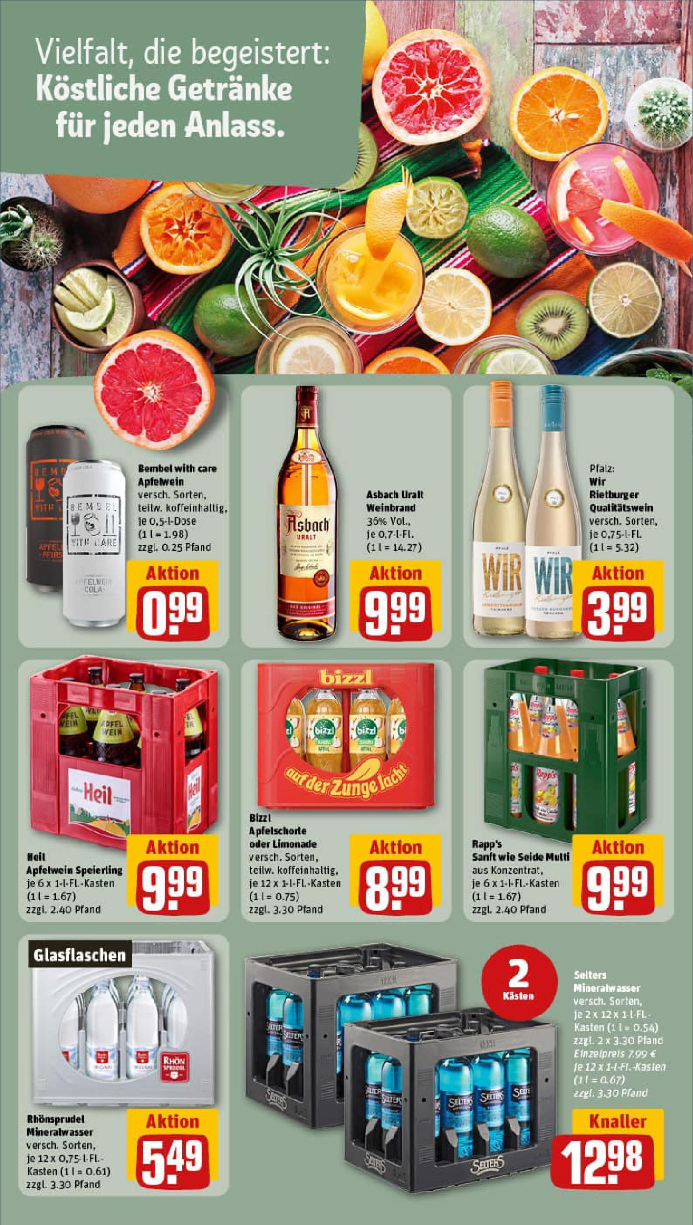 REWE Prospekt ab 06.10.2025 zum Blättern » Angebote | Seite: 15 | Produkte: Cola, Limonade, Rhonsprudel, Asbach