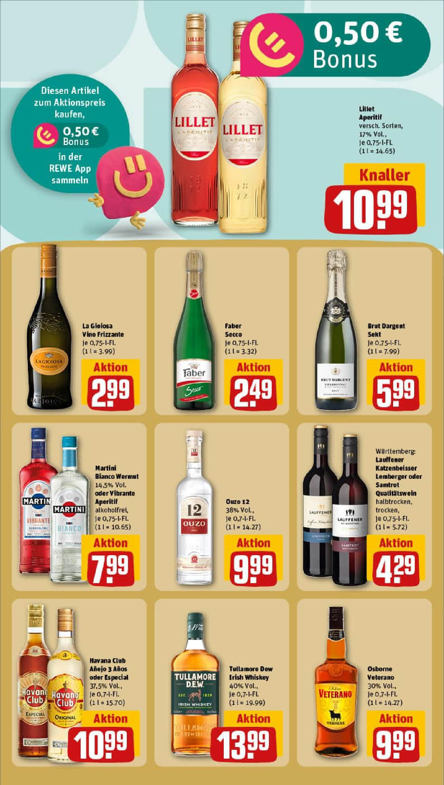 REWE Prospekt ab 06.10.2025 zum Blättern » Angebote | Seite: 21 | Produkte: Havana club, Ouzo, Lillet, Whiskey