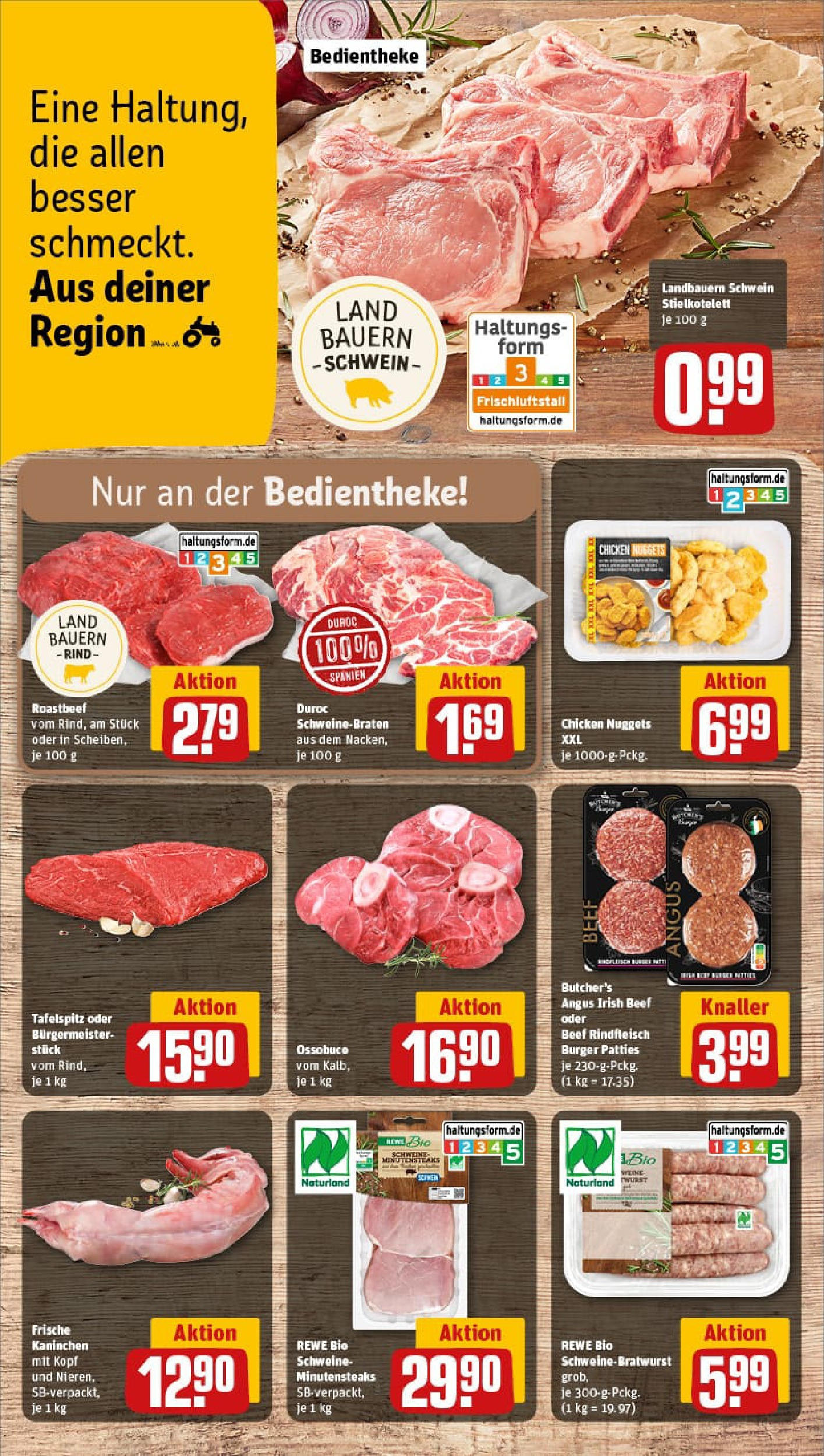REWE Prospekt ab 06.10.2025 zum Blättern » Angebote | Seite: 8 | Produkte: Kaninchen, Burger, Roastbeef, Steak