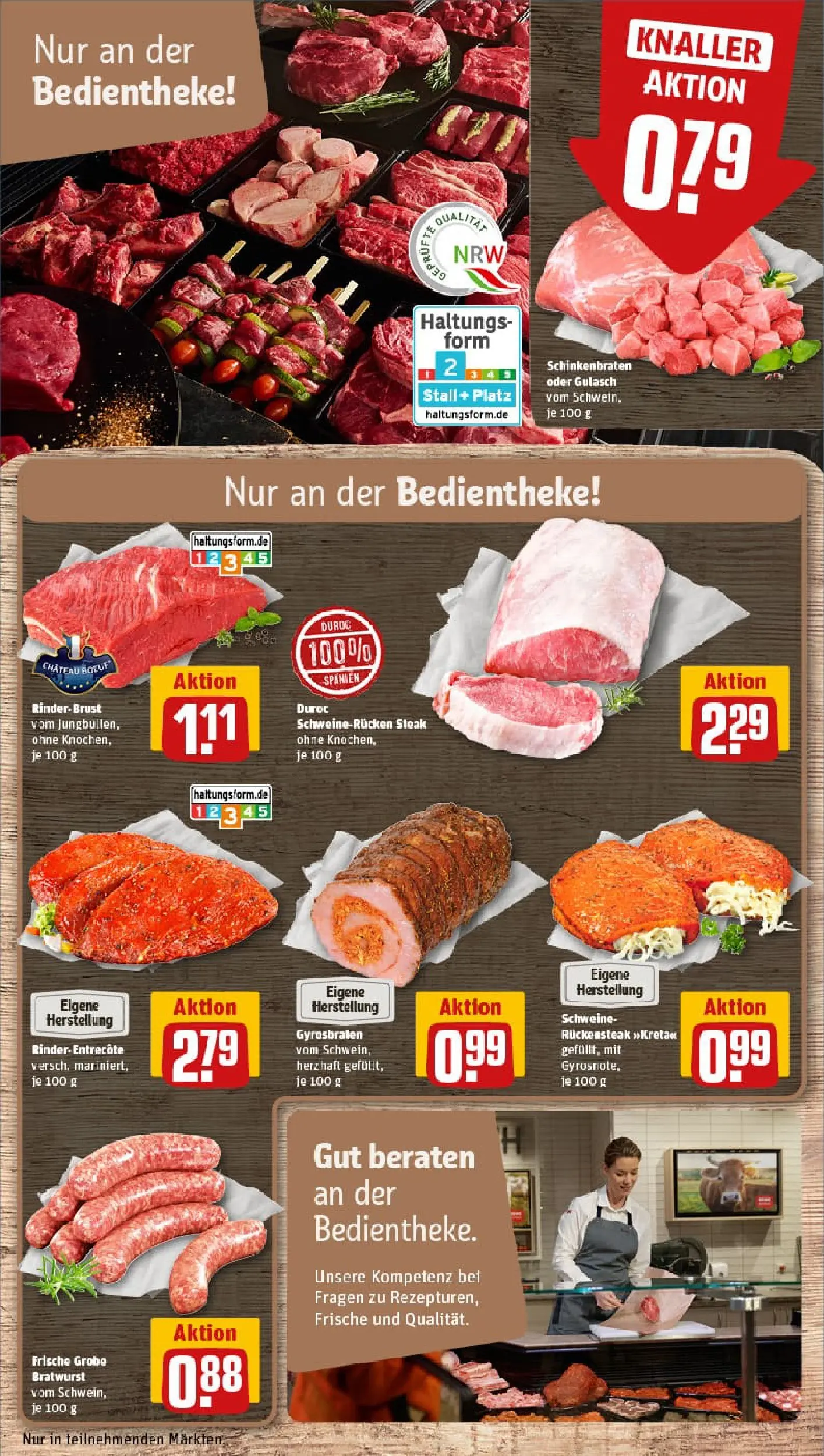 REWE Prospekt ab 06.10.2025 zum Blättern » Angebote | Seite: 10 | Produkte: Bratwurst, Gulasch, Schweinerucken, Steak