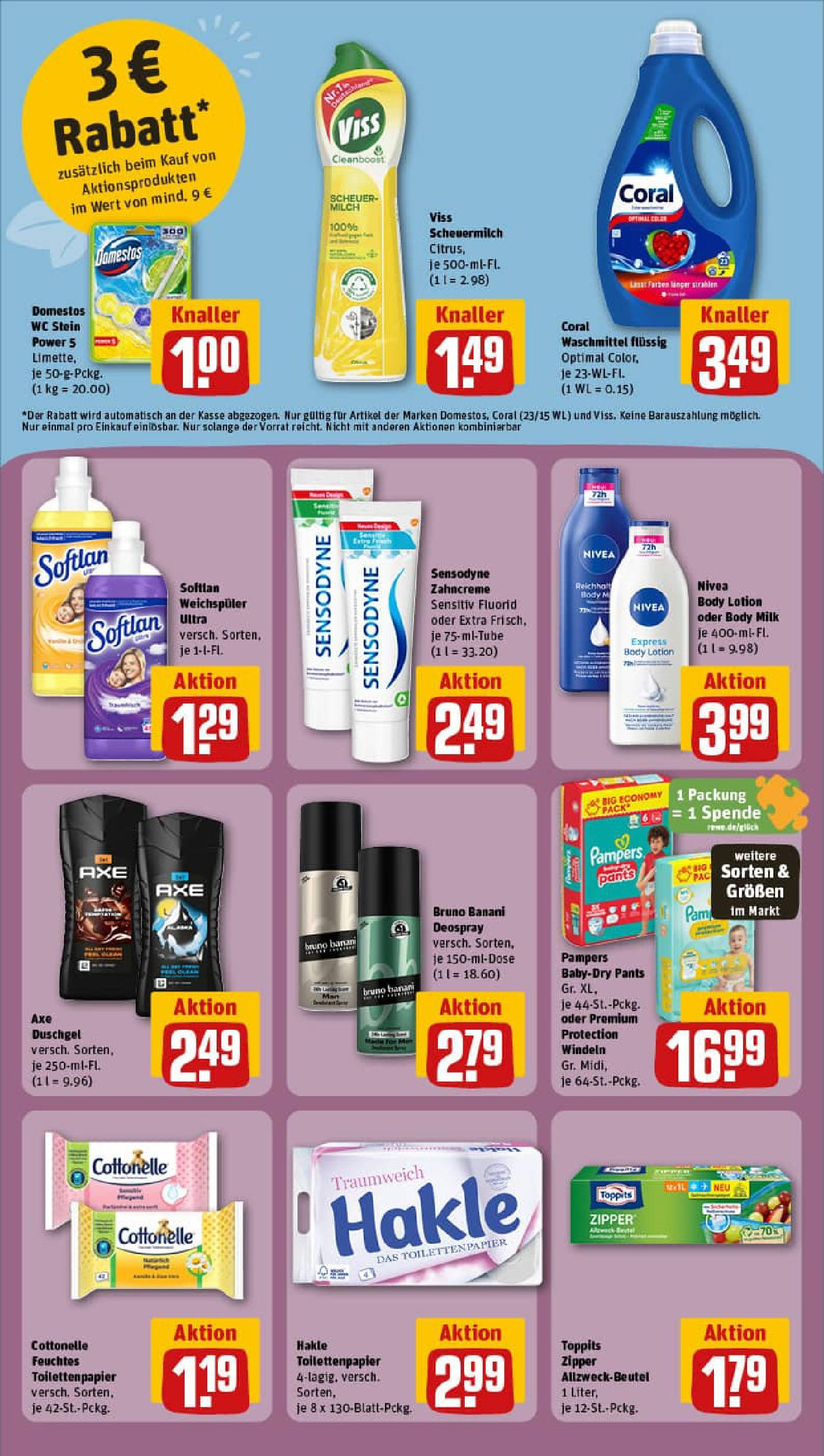 REWE Prospekt ab 06.10.2025 zum Blättern » Angebote | Seite: 22 | Produkte: Duschgel, Body Milk, Toilettenpapier, Feuchtes Toilettenpapier