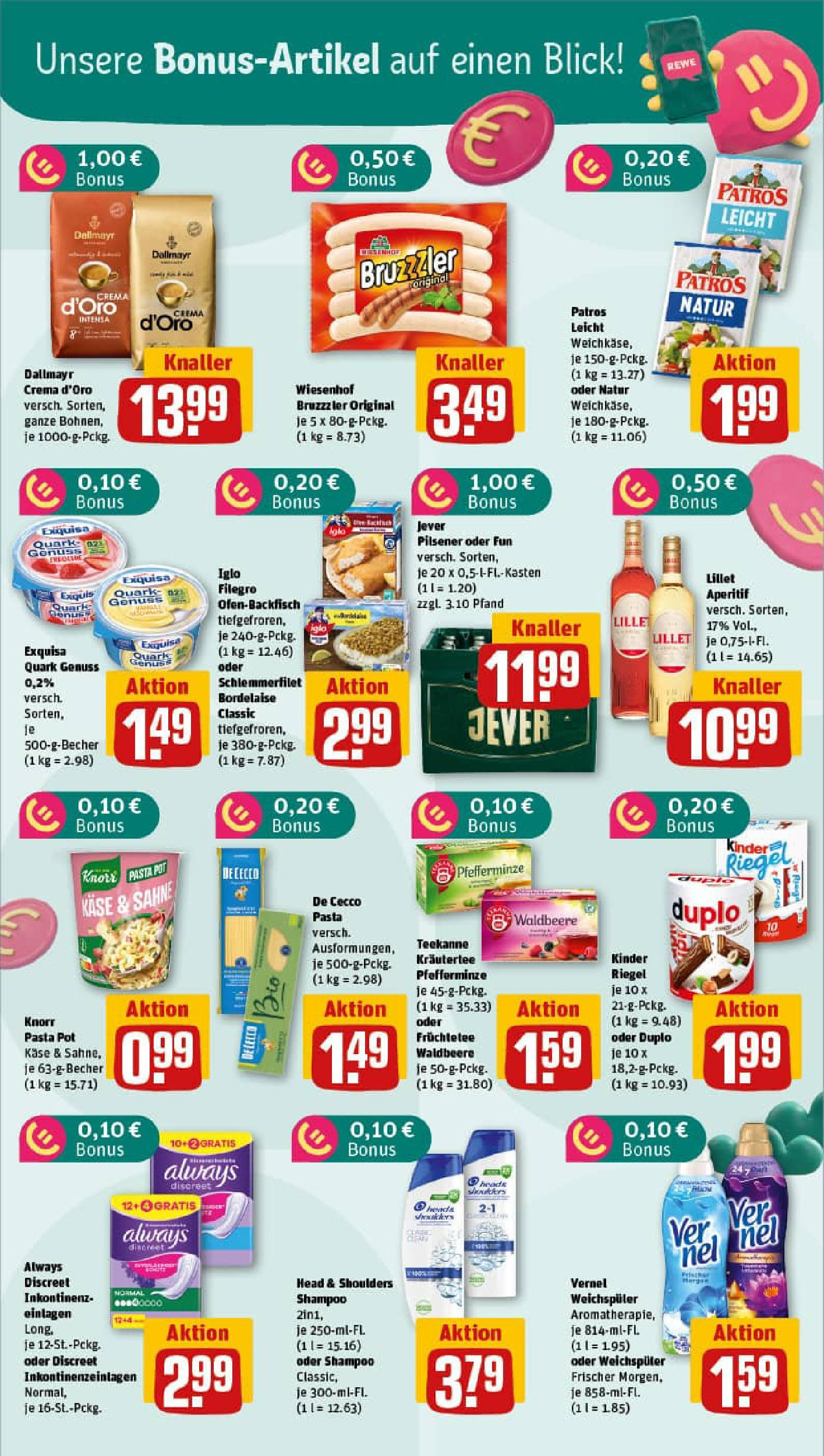 REWE Prospekt ab 06.10.2025 zum Blättern » Angebote | Seite: 28 | Produkte: Iglo, Lillet, Exquisa, Pasta