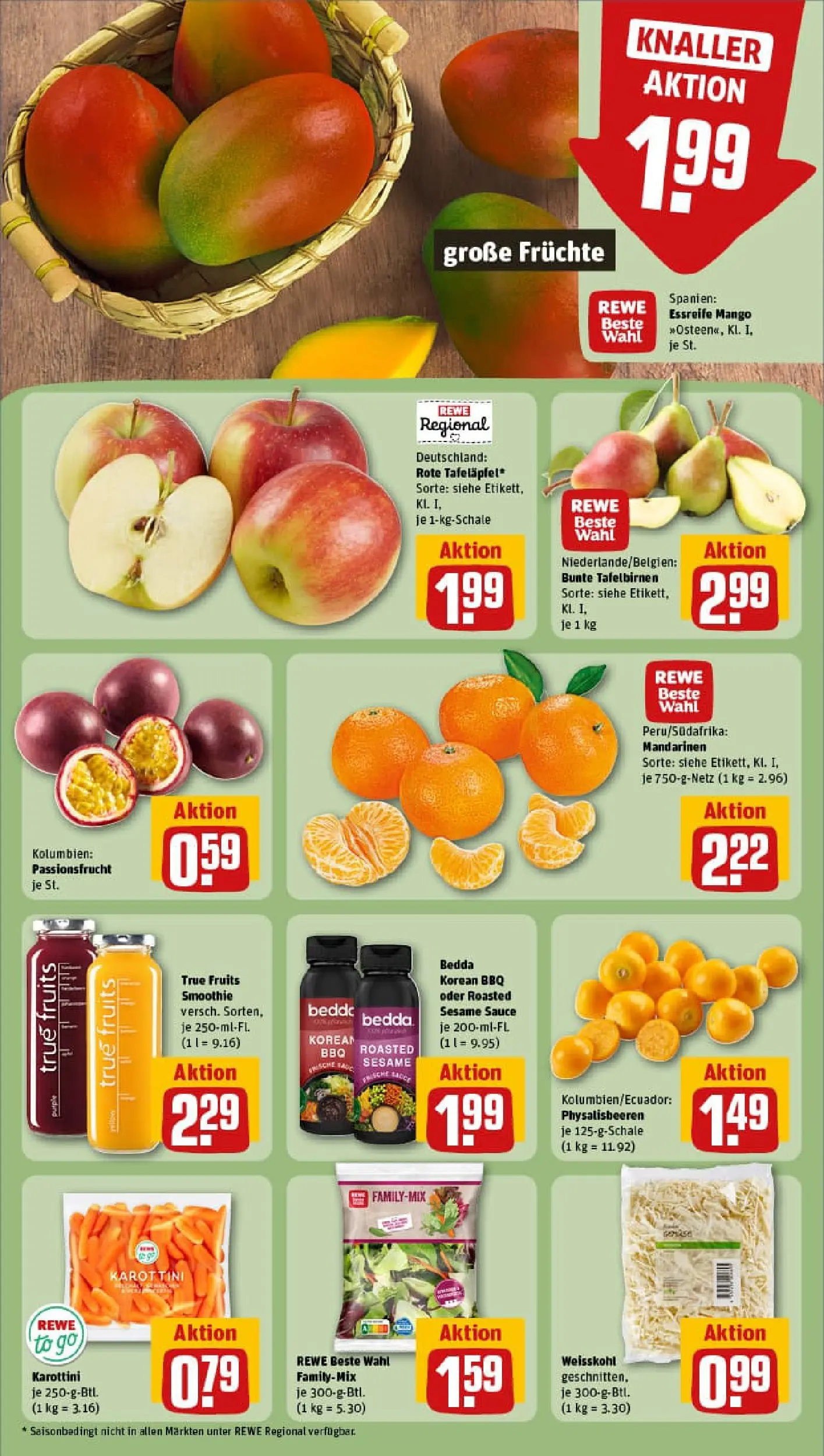 REWE Prospekt ab 06.10.2025 zum Blättern » Angebote | Seite: 4 | Produkte: Mandarinen, Mango