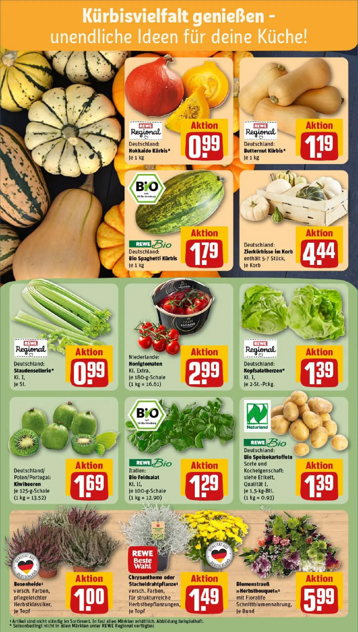 REWE Prospekt ab 06.10.2025 zum Blättern » Angebote | Seite: 5 | Produkte: Korb, Küche, Kürbis, Kiwi