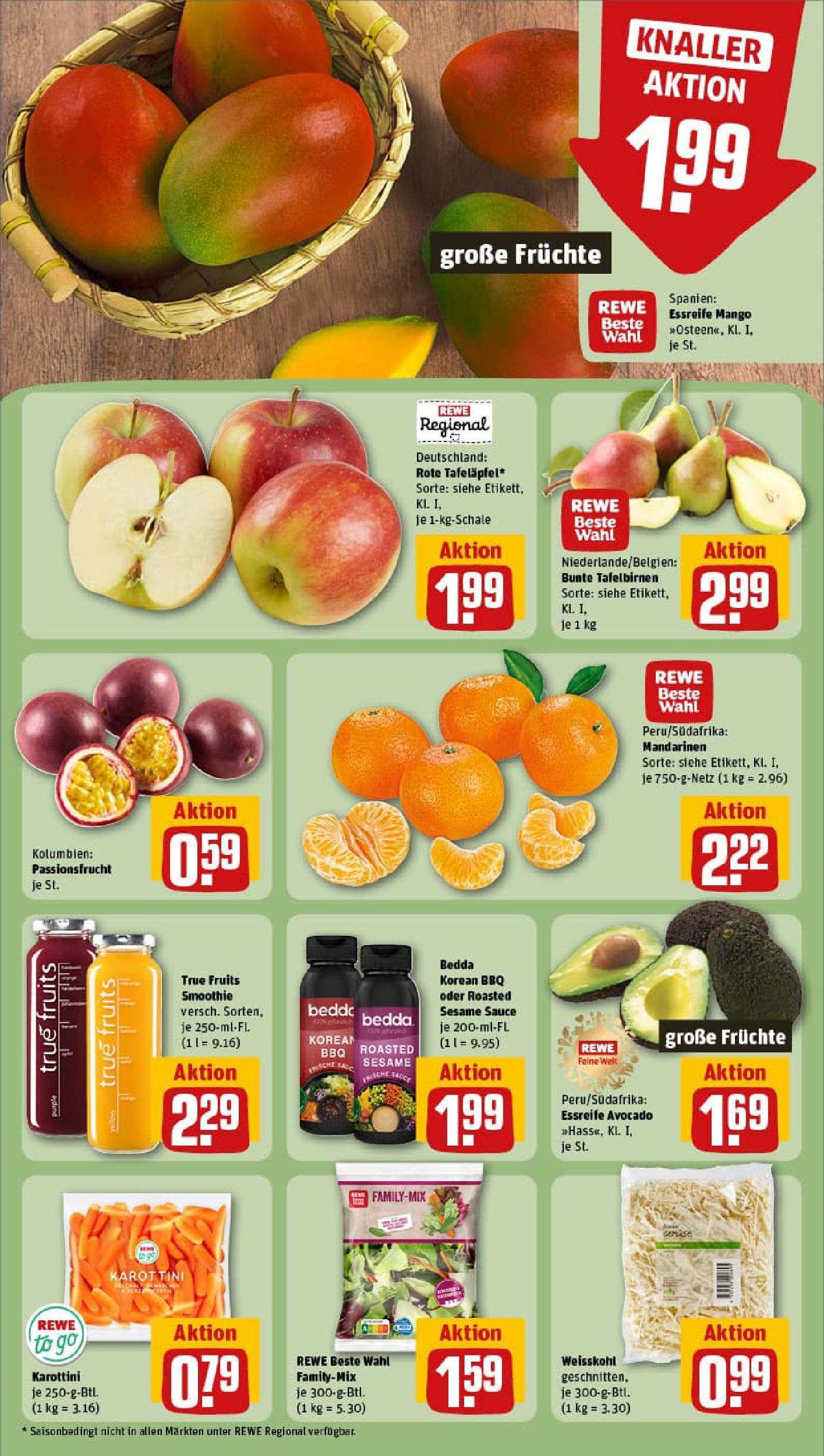 REWE Prospekt ab 06.10.2025 zum Blättern » Angebote | Seite: 4 | Produkte: Mandarinen, Avocado, Mango