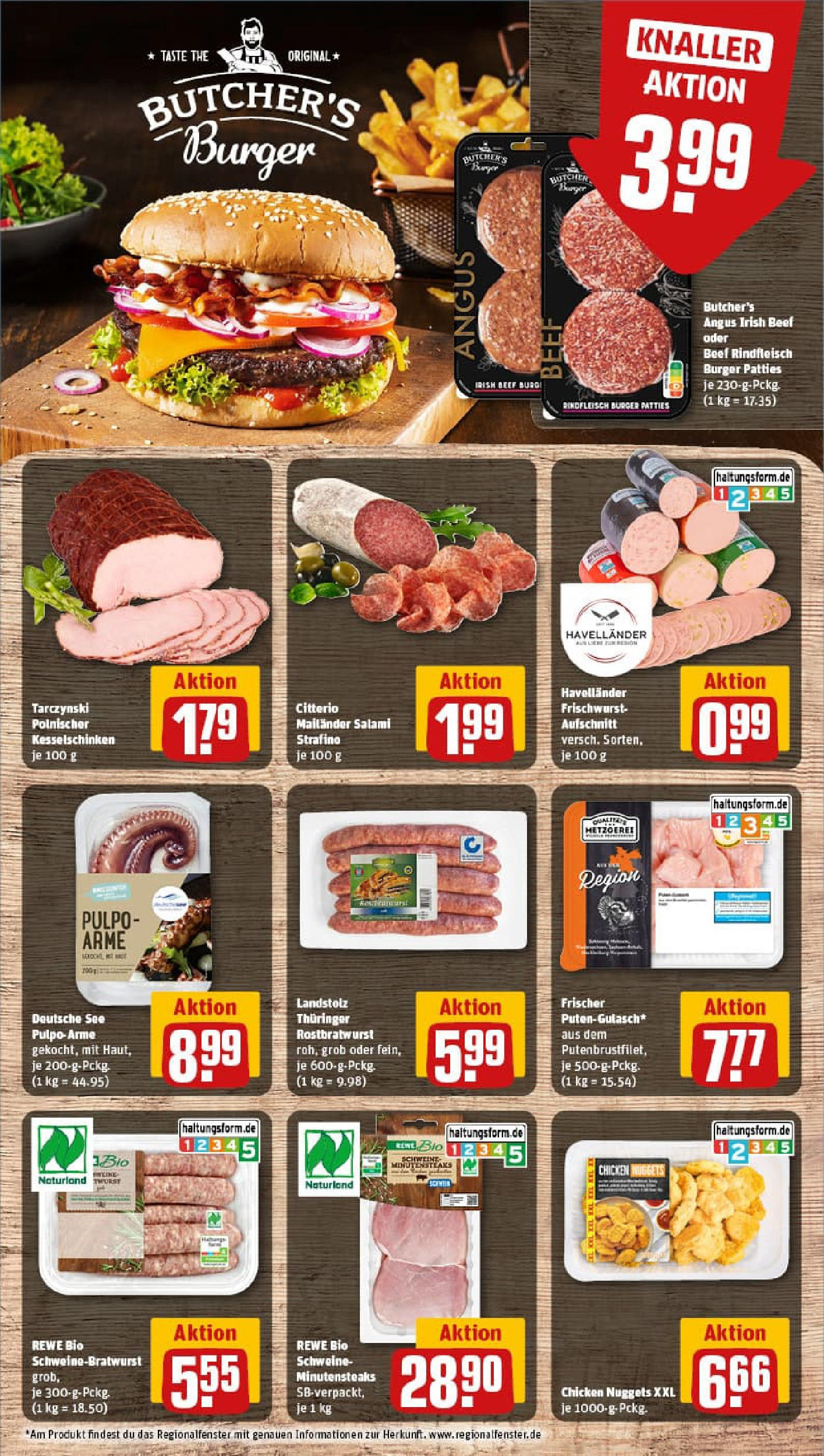 REWE Prospekt ab 06.10.2025 zum Blättern » Angebote | Seite: 6 | Produkte: Burger, Salami, Rindfleisch