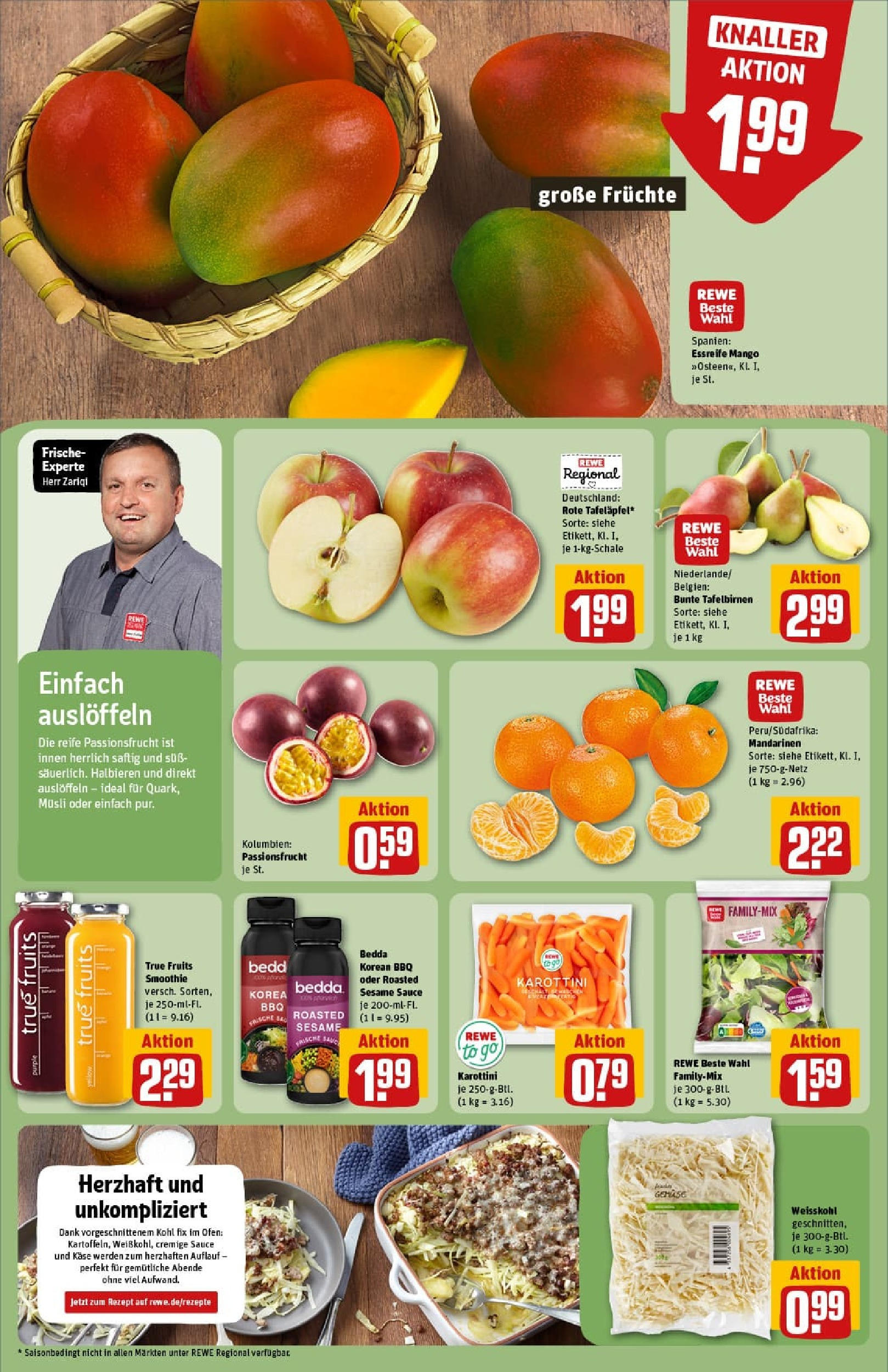 REWE Prospekt ab 06.10.2025 zum Blättern » Angebote | Seite: 8 | Produkte: Ofen, Käse, Mandarinen, Mango