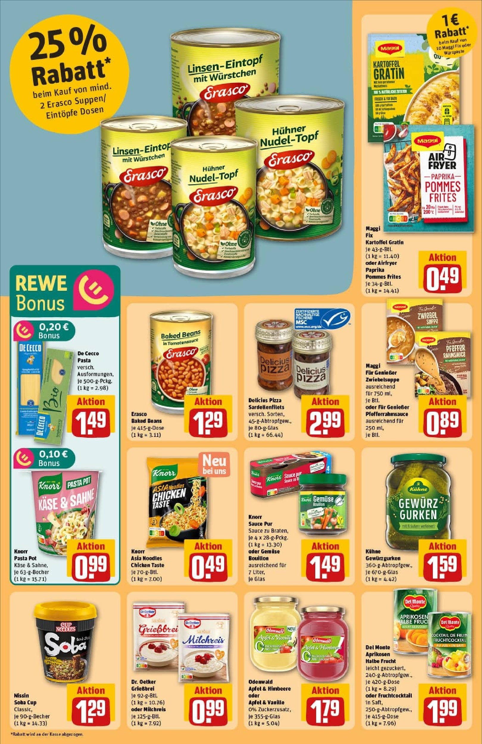 REWE Prospekt ab 06.10.2025 zum Blättern » Angebote | Seite: 22 | Produkte: Pommes, Pommes frites, Gemüse, Erasco