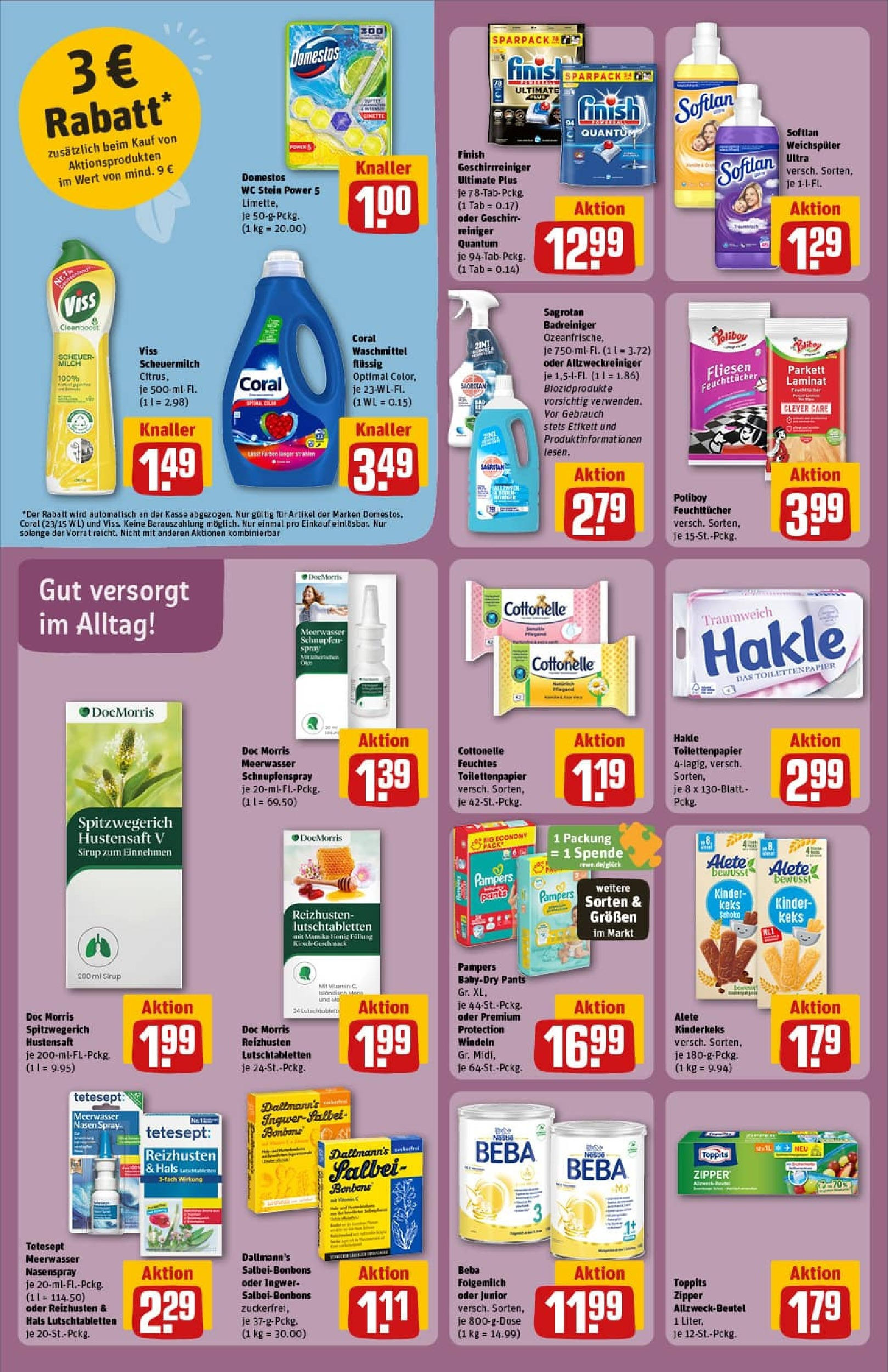 REWE Prospekt ab 06.10.2025 zum Blättern » Angebote | Seite: 24 | Produkte: Pampers, Weichspüler, Waschmittel, WC Stein