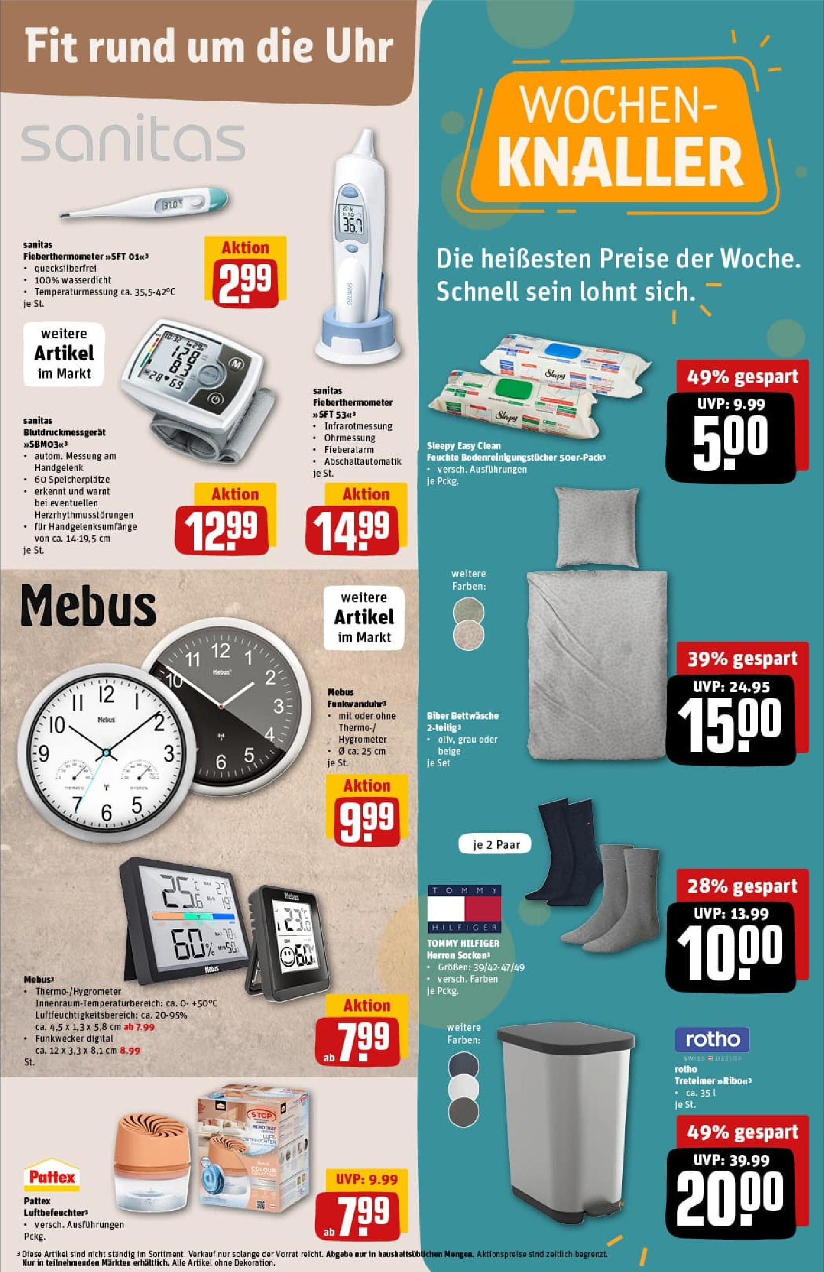 REWE Prospekt ab 06.10.2025 zum Blättern » Angebote | Seite: 29 | Produkte: Thermometer, Bettwäsche, Uhr, Monitor