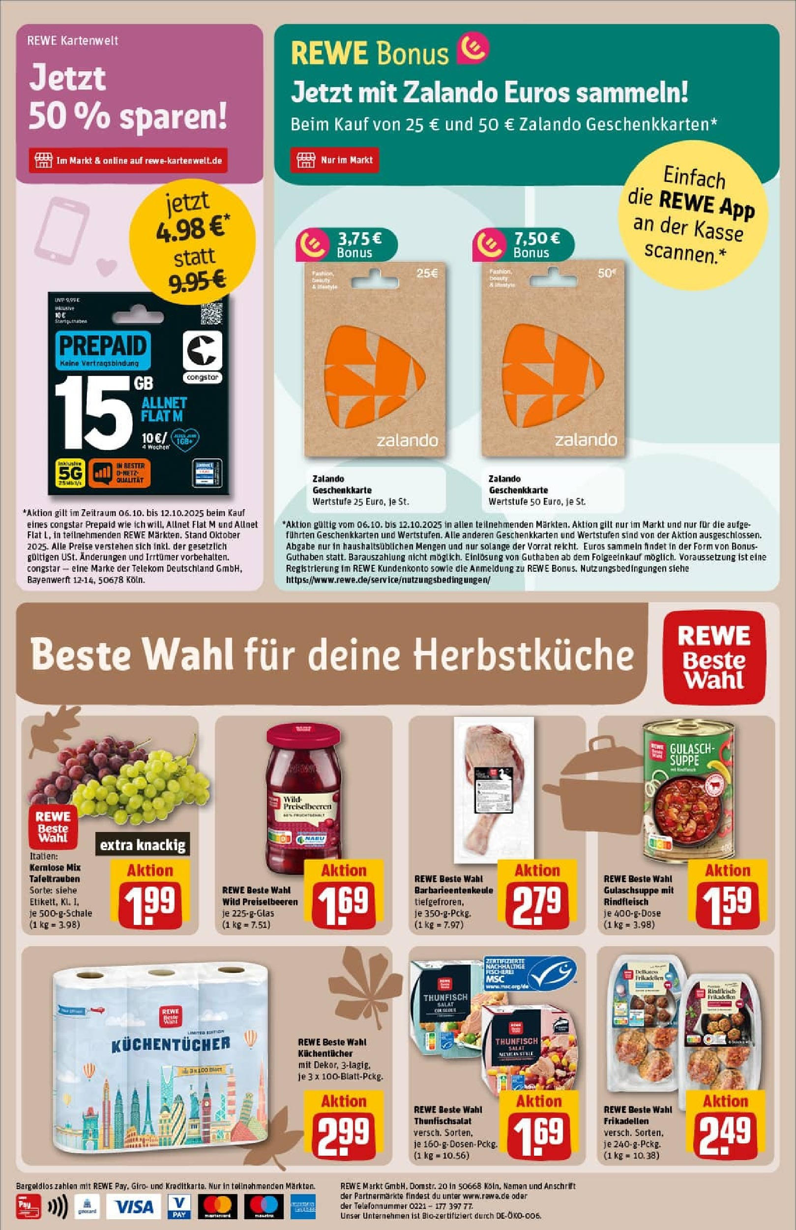 REWE Prospekt ab 06.10.2025 zum Blättern » Angebote | Seite: 30 | Produkte: Thunfisch, Gulasch, Rindfleisch, Salat