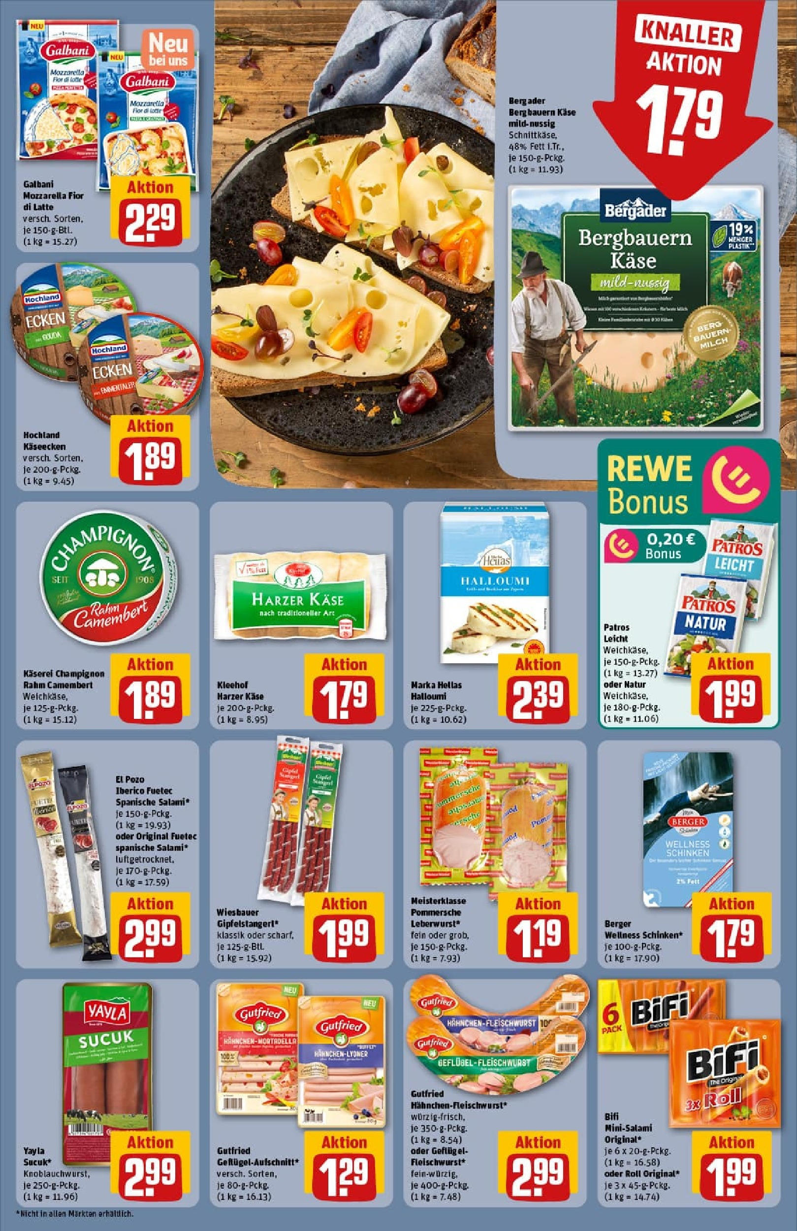 REWE Prospekt ab 06.10.2025 zum Blättern » Angebote | Seite: 17 | Produkte: Milch, Mozzarella, Salami, Schinken