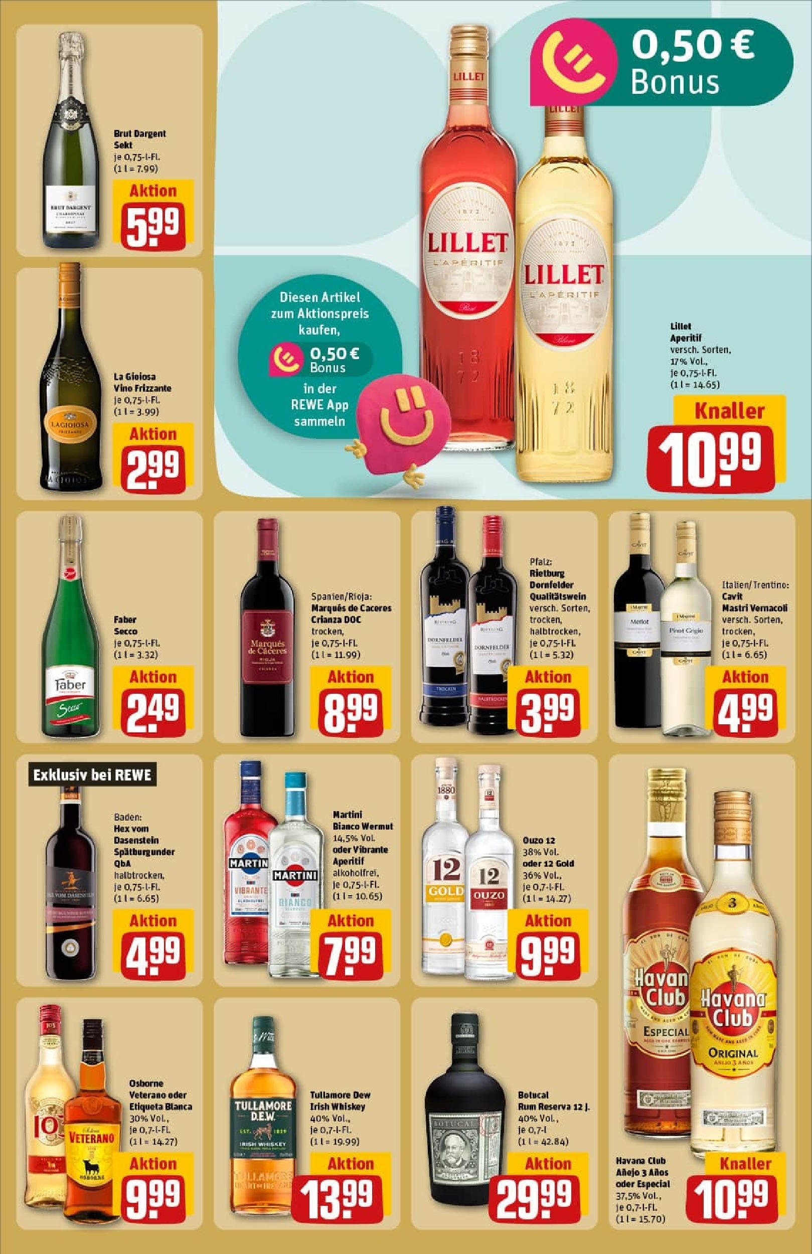 REWE Prospekt ab 06.10.2025 zum Blättern » Angebote | Seite: 21 | Produkte: Martini, Ouzo 12, Osborne, Brut dargent