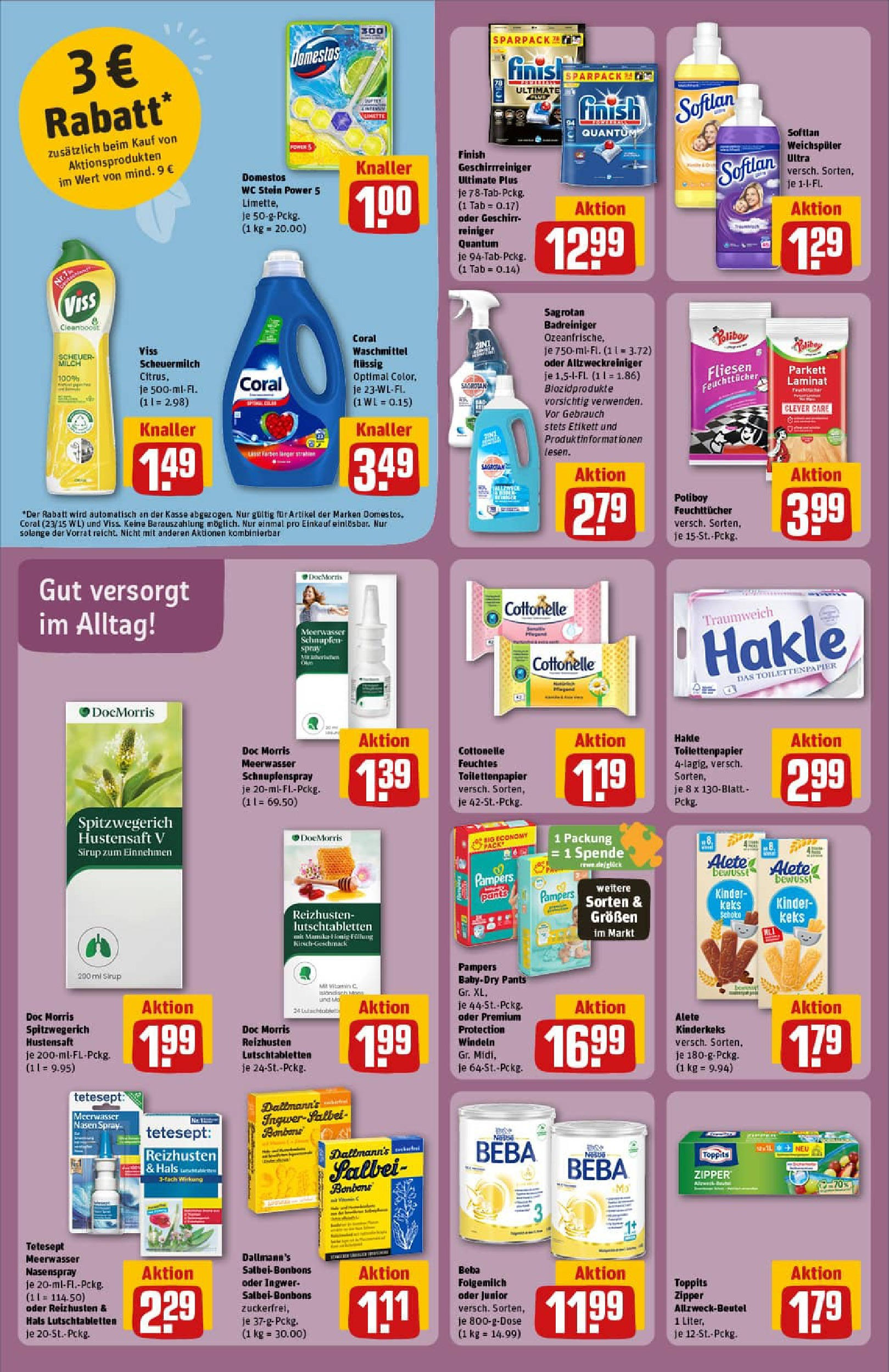 REWE Prospekt ab 06.10.2025 zum Blättern » Angebote | Seite: 28 | Produkte: Milch, Weichspüler, Waschmittel, WC Stein