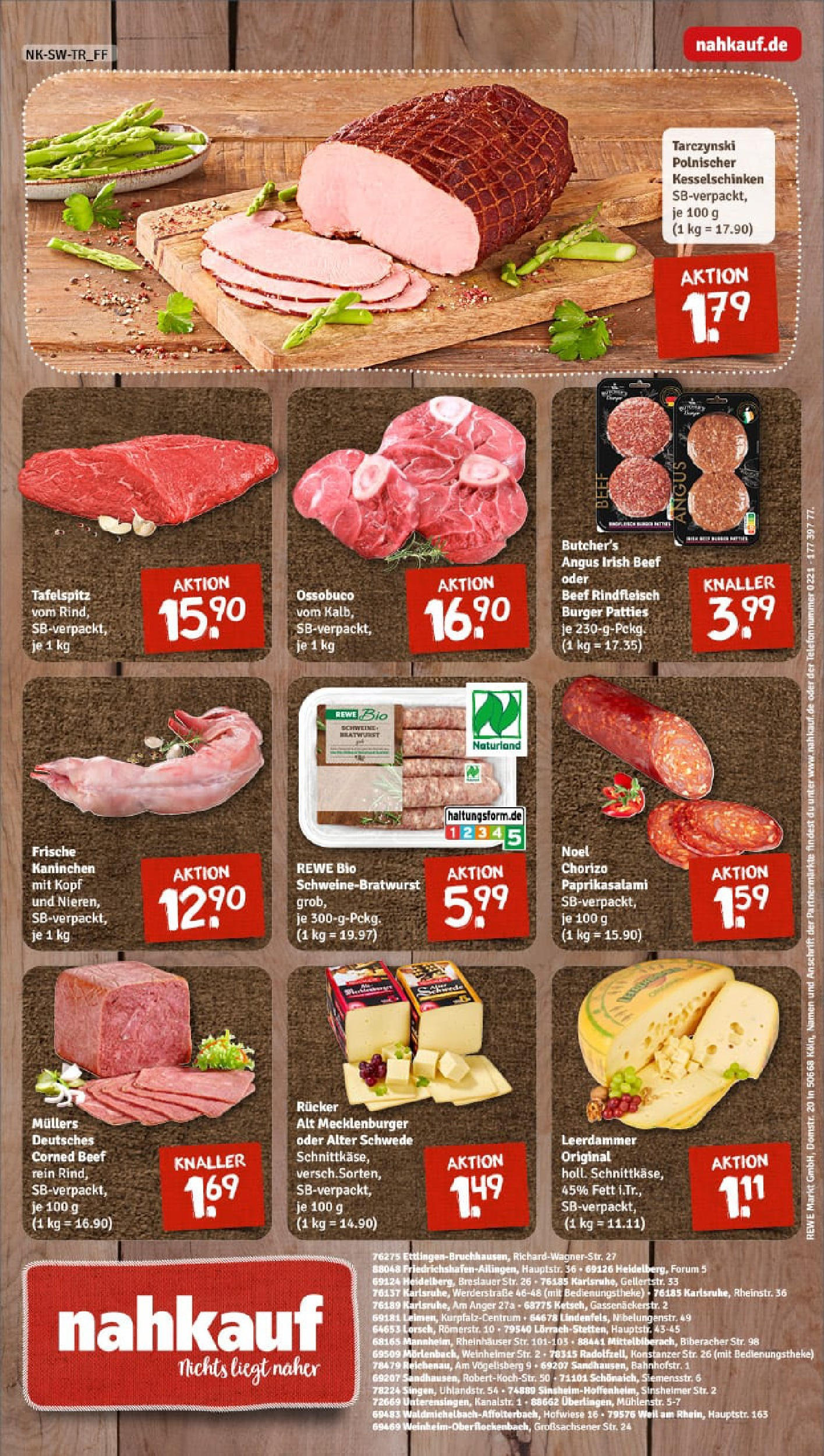 REWE Prospekt ab 06.10.2025 zum Blättern » Angebote | Seite: 8 | Produkte: Tafelspitz, Kaninchen, Bratwurst, Salami