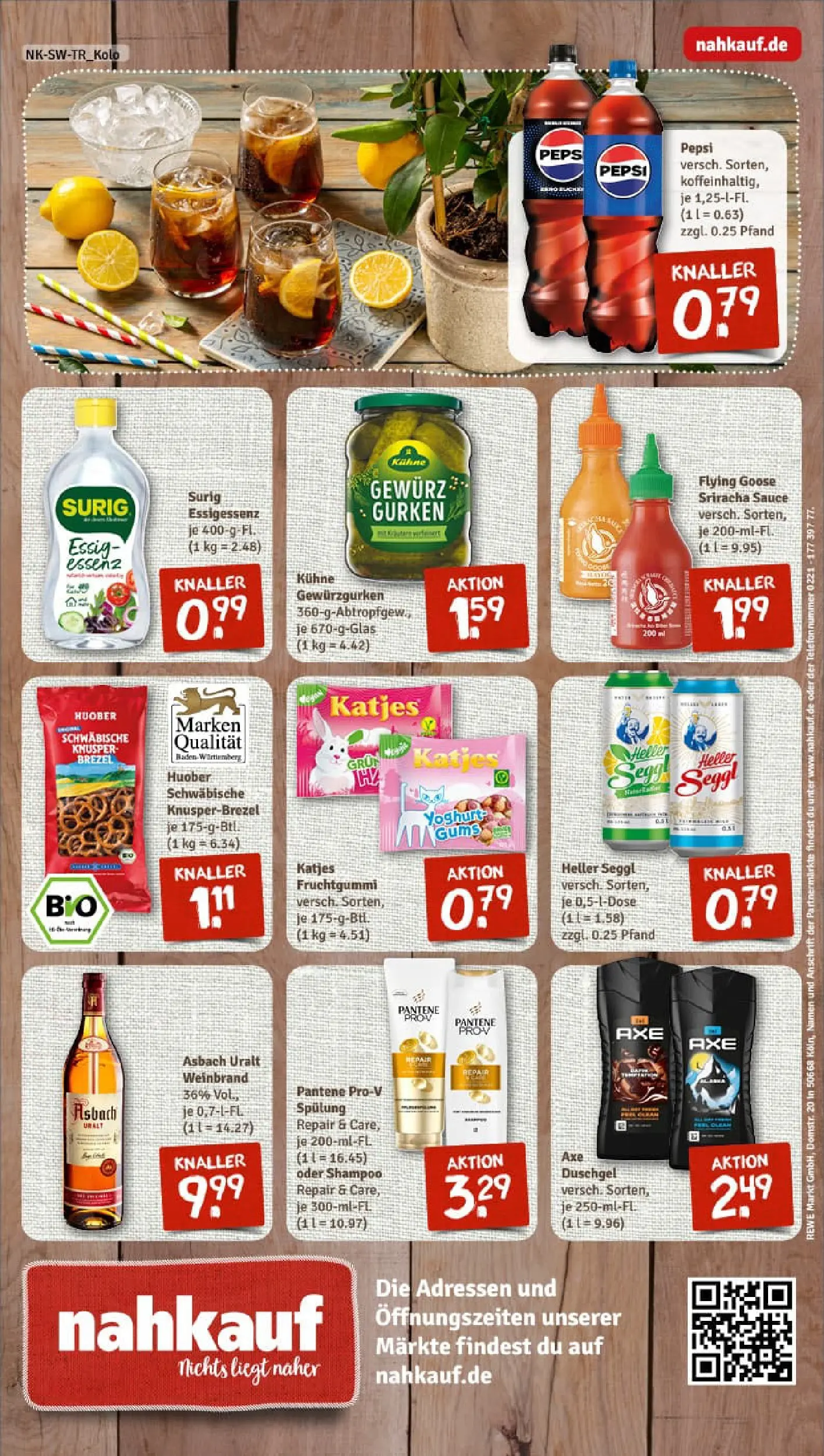 REWE Prospekt ab 06.10.2025 zum Blättern » Angebote | Seite: 8 | Produkte: Essig, Katjes, Pepsi, Gurken