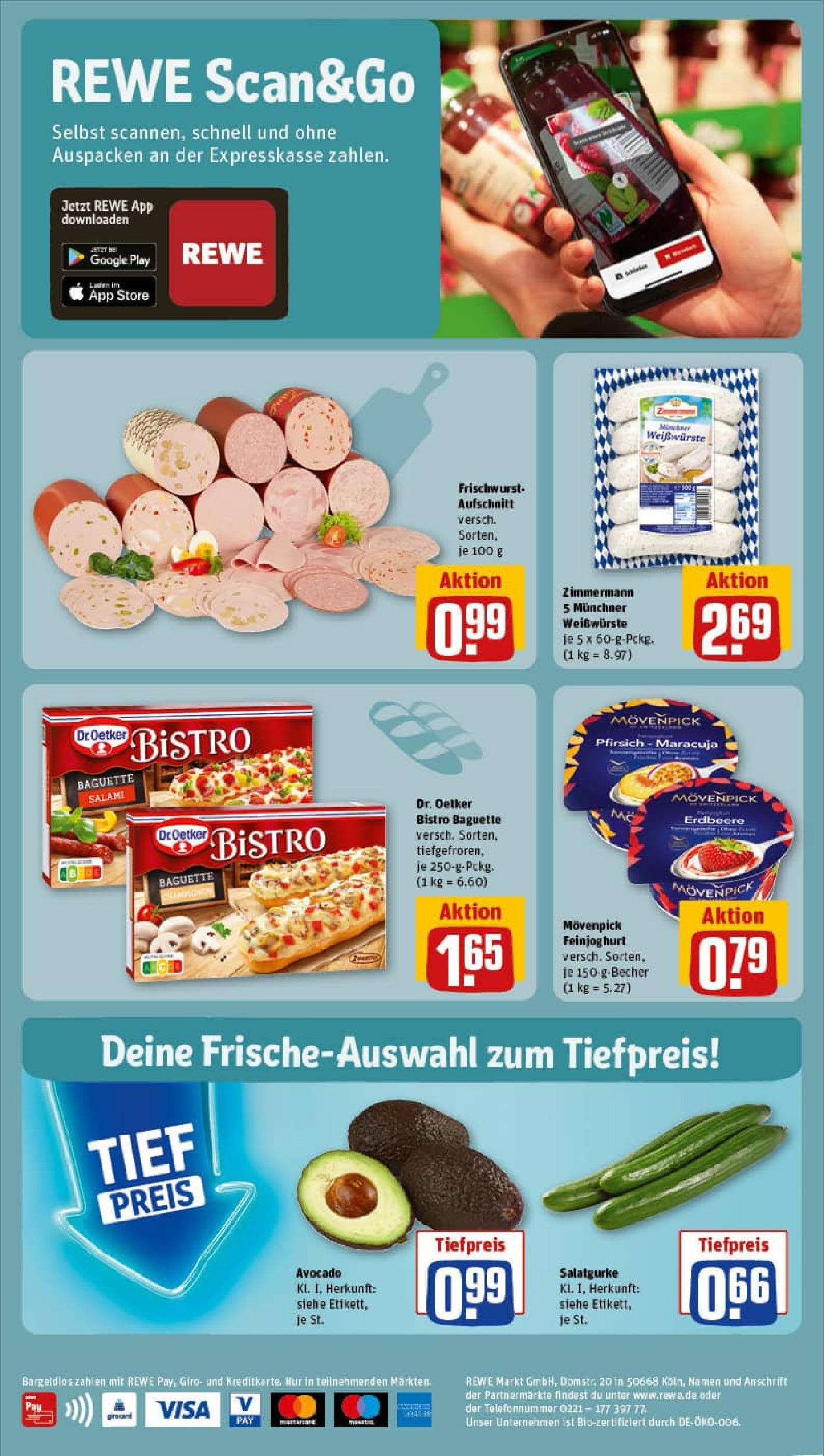 REWE Prospekt ab 06.10.2025 zum Blättern » Angebote | Seite: 2 | Produkte: Baguette, Avocado, Pfirsich, Salami