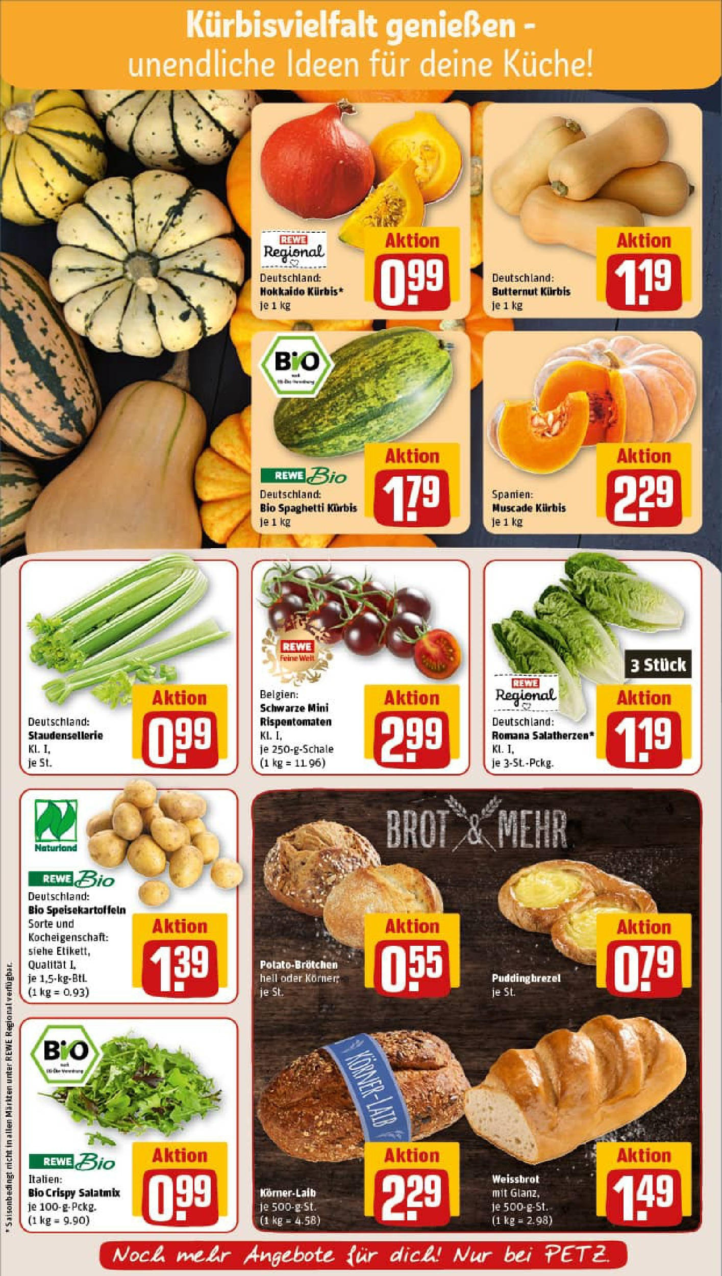 REWE Prospekt ab 06.10.2025 zum Blättern » Angebote | Seite: 7 | Produkte: Küche, Pudding, Kürbis, Brot