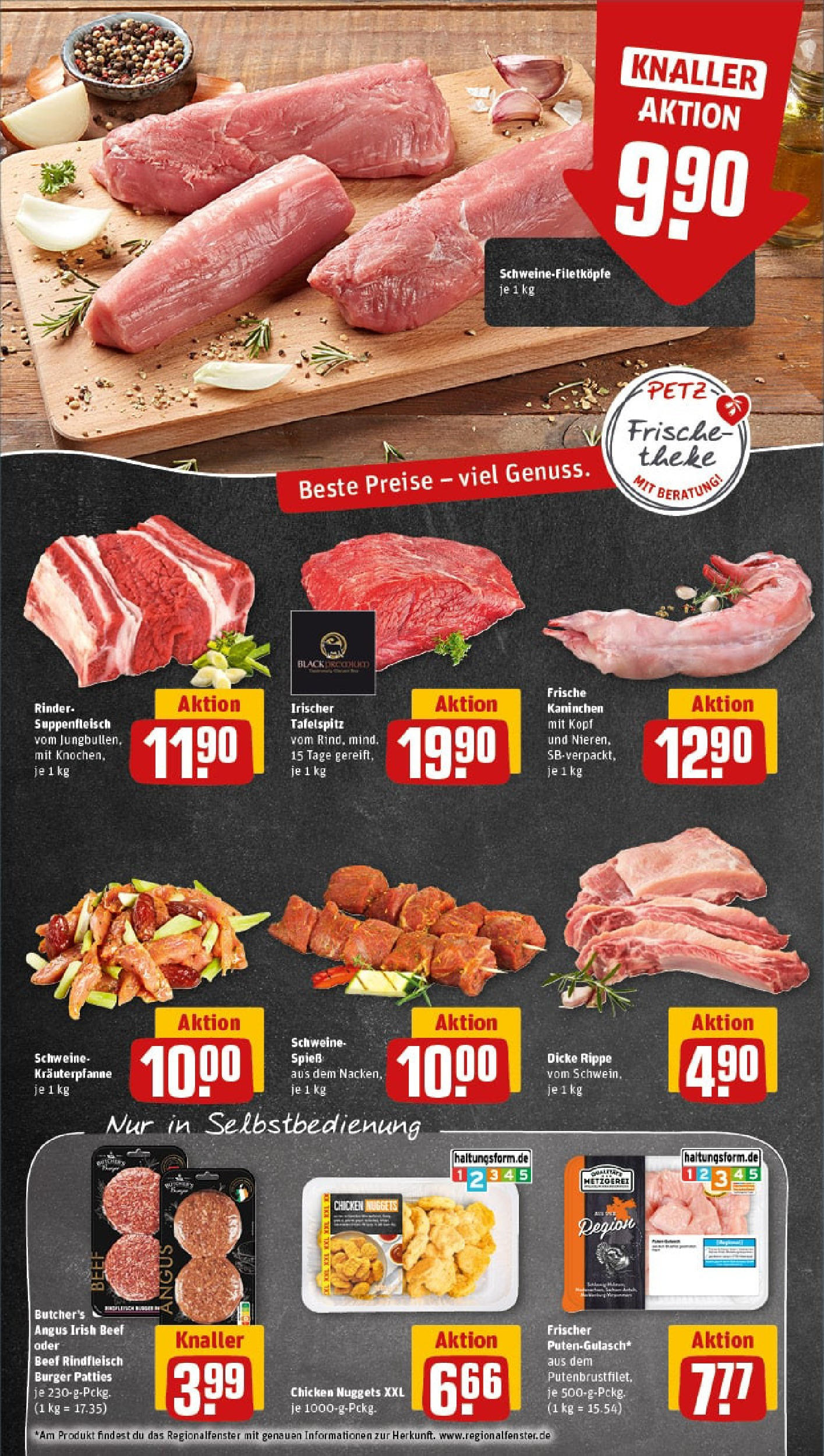 REWE Prospekt ab 06.10.2025 zum Blättern » Angebote | Seite: 8 | Produkte: Theke, Kaninchen, Burger, Suppenfleisch