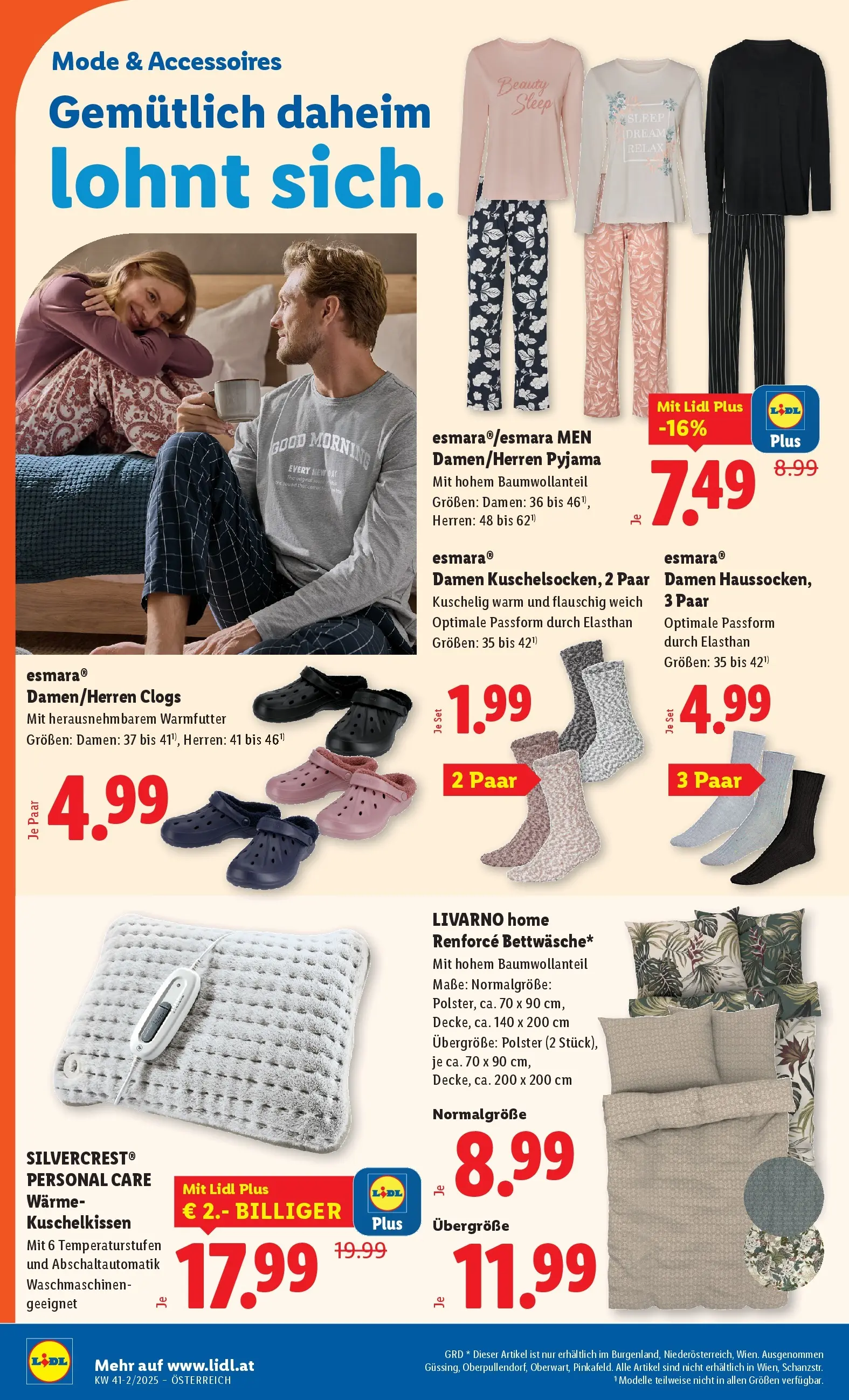 Lidl - Wien, Langenzersdorf, Zwettl ab 09.10.2025 - Angebote ab donnerstag | Seite: 26 | Produkte: Pyjama
