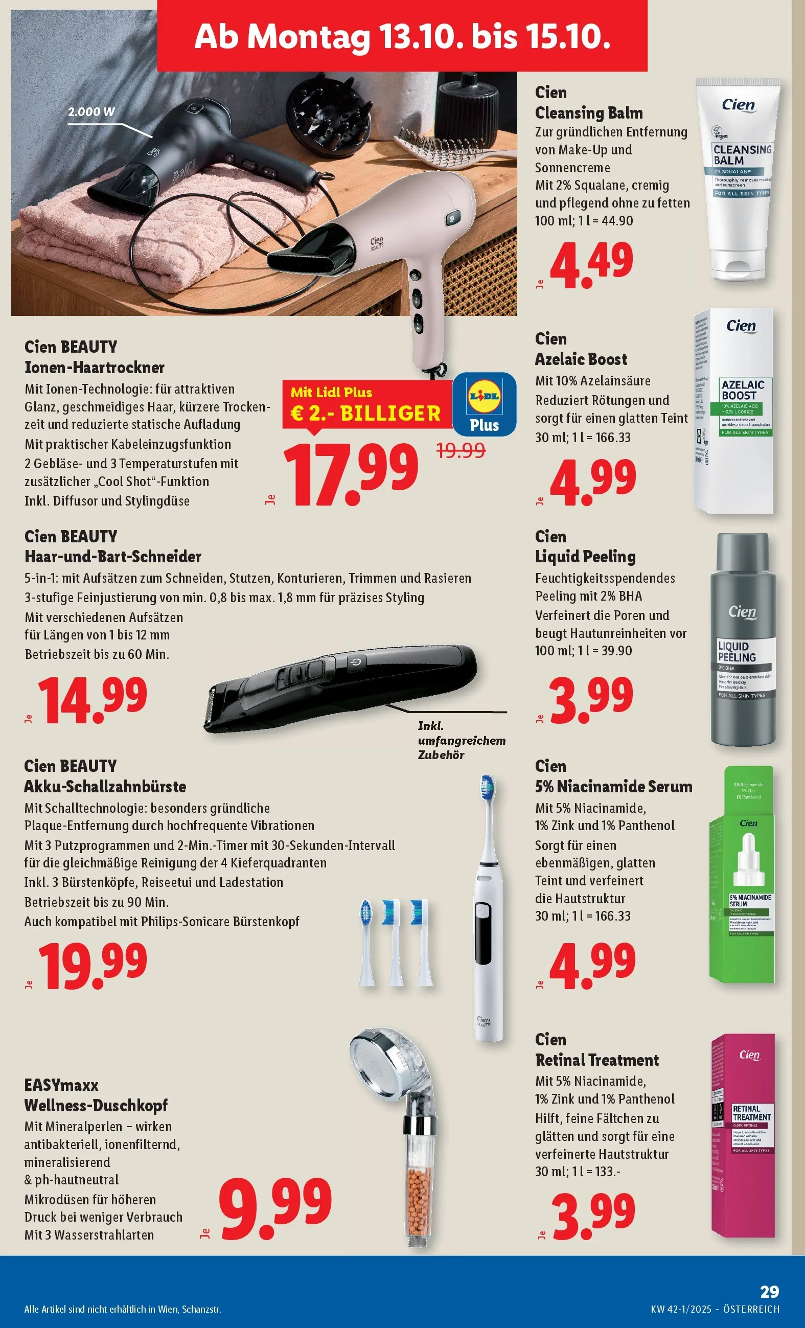 Lidl - Wien, Langenzersdorf, Zwettl ab 09.10.2025 - Angebote ab donnerstag | Seite: 35 | Produkte: Peeling, Sonnencreme