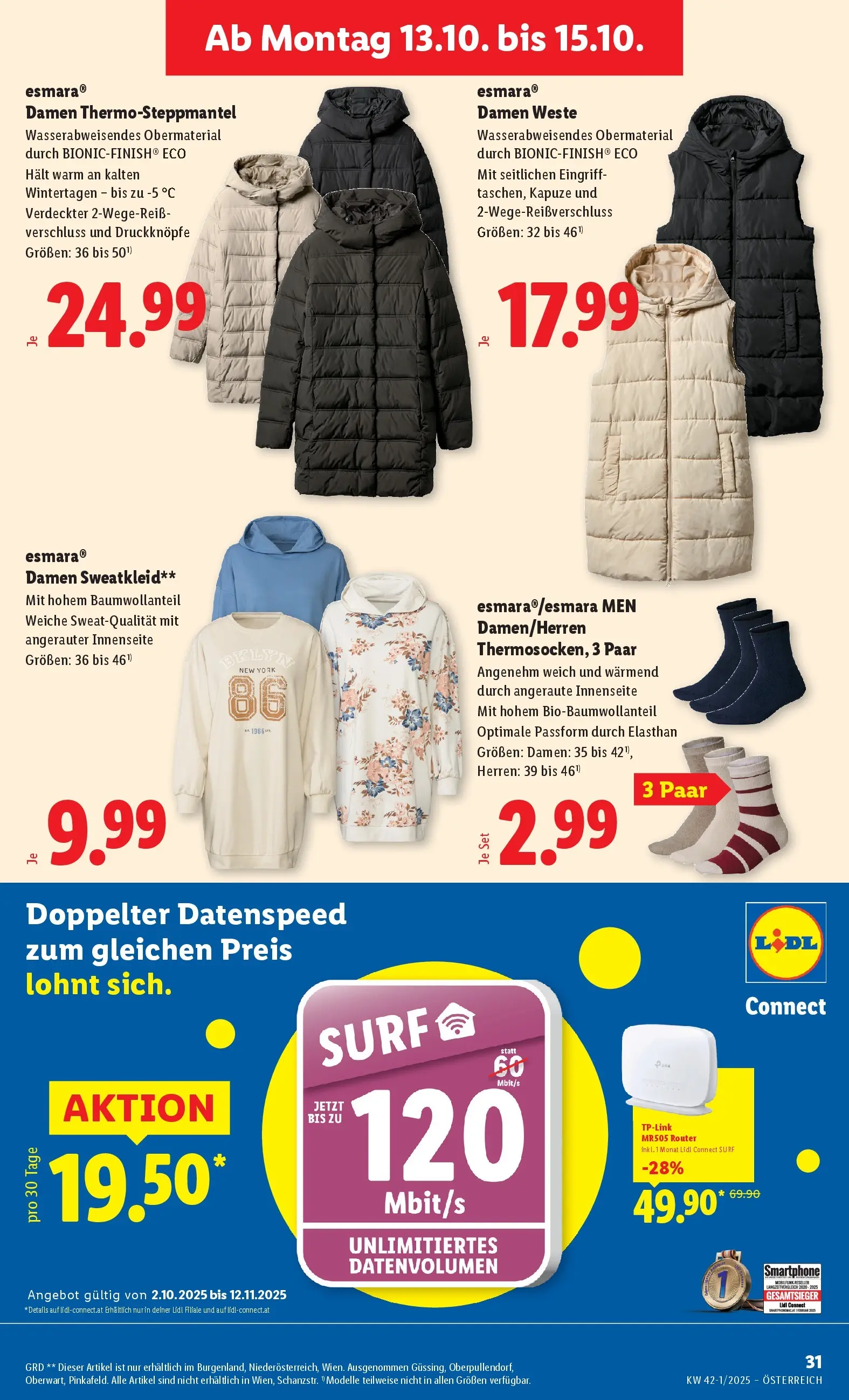 Lidl - Wien, Langenzersdorf, Zwettl ab 09.10.2025 - Angebote ab donnerstag | Seite: 37 | Produkte: Weste, Smartphone