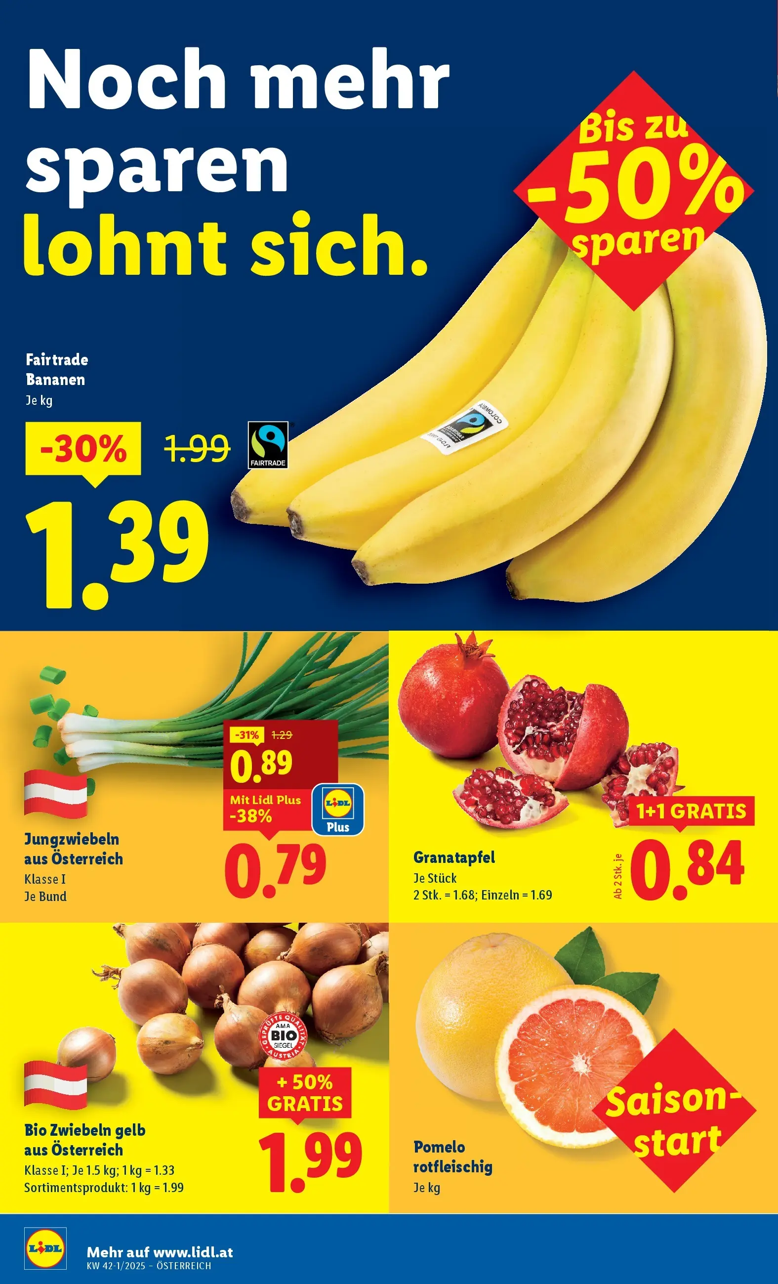 Lidl - Wien, Langenzersdorf, Zwettl ab 09.10.2025 - Angebote ab donnerstag | Seite: 40 | Produkte: Zwiebeln, Bananen