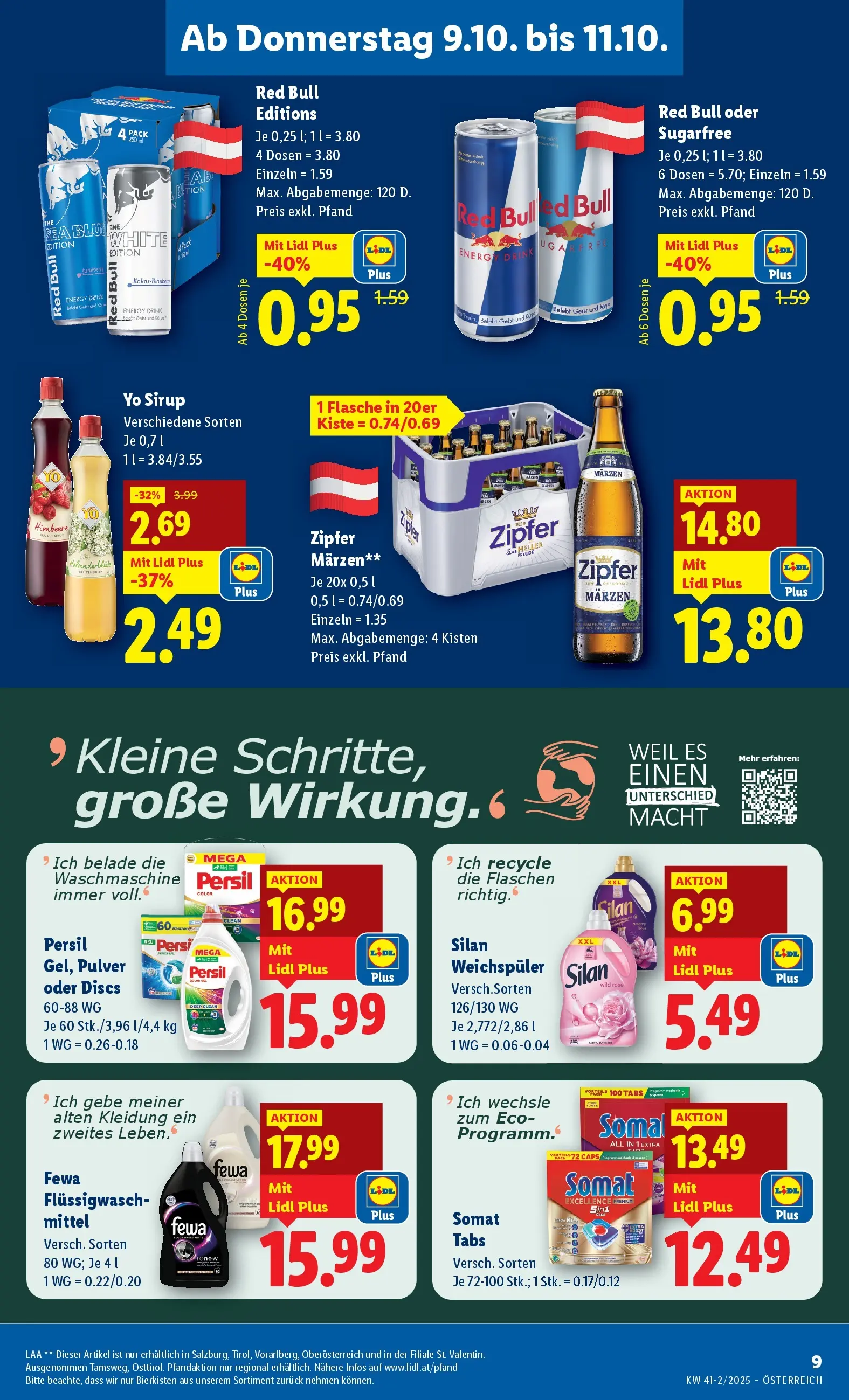Lidl - Jenbach, Eferding, Dornbirn ab 09.10.2025 - Angebote ab donnerstag | Seite: 13 | Produkte: Himbeere, Waschmaschine, Weichspüler