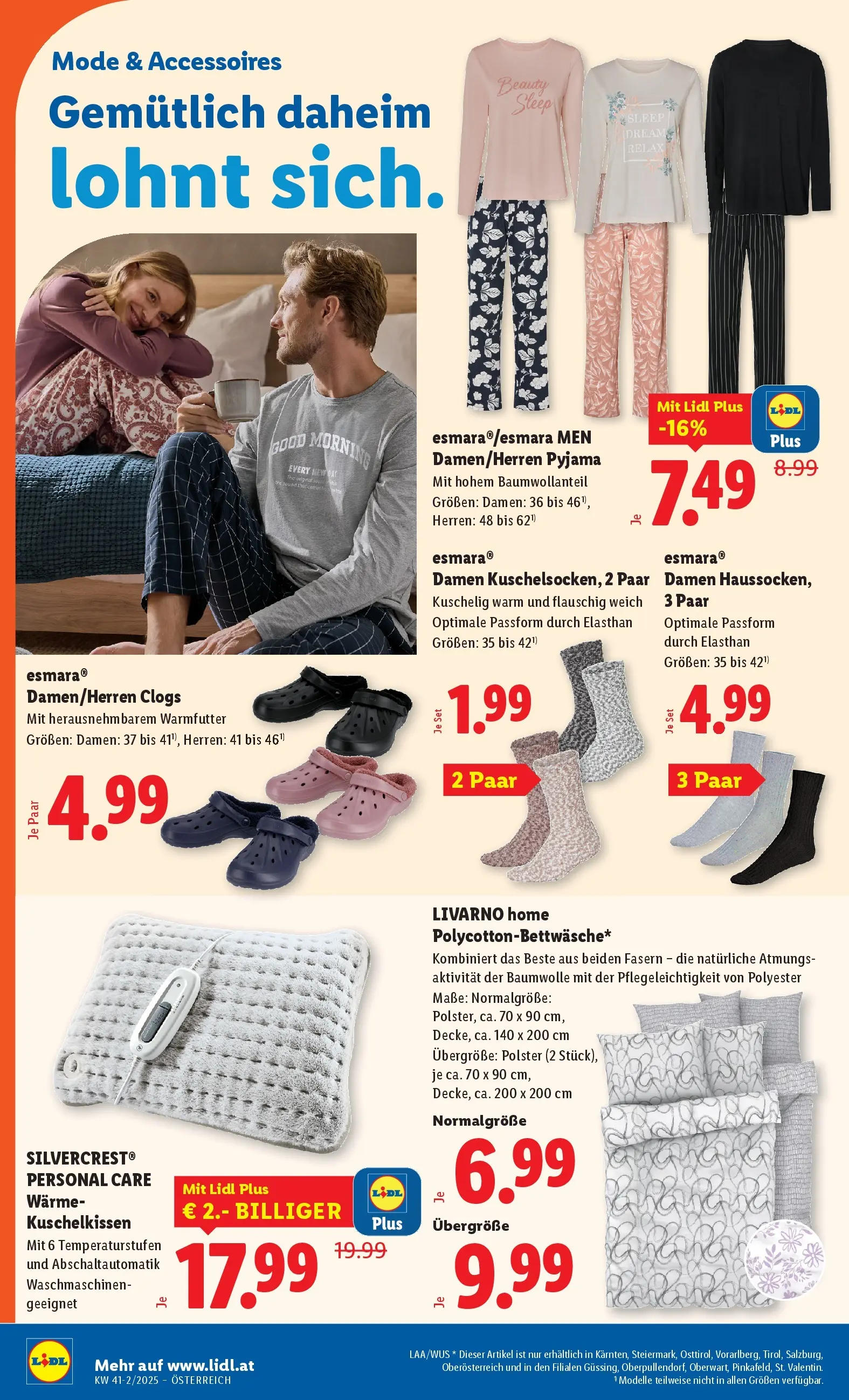 Lidl - Jenbach, Eferding, Dornbirn ab 09.10.2025 - Angebote ab donnerstag | Seite: 26 | Produkte: Pyjama
