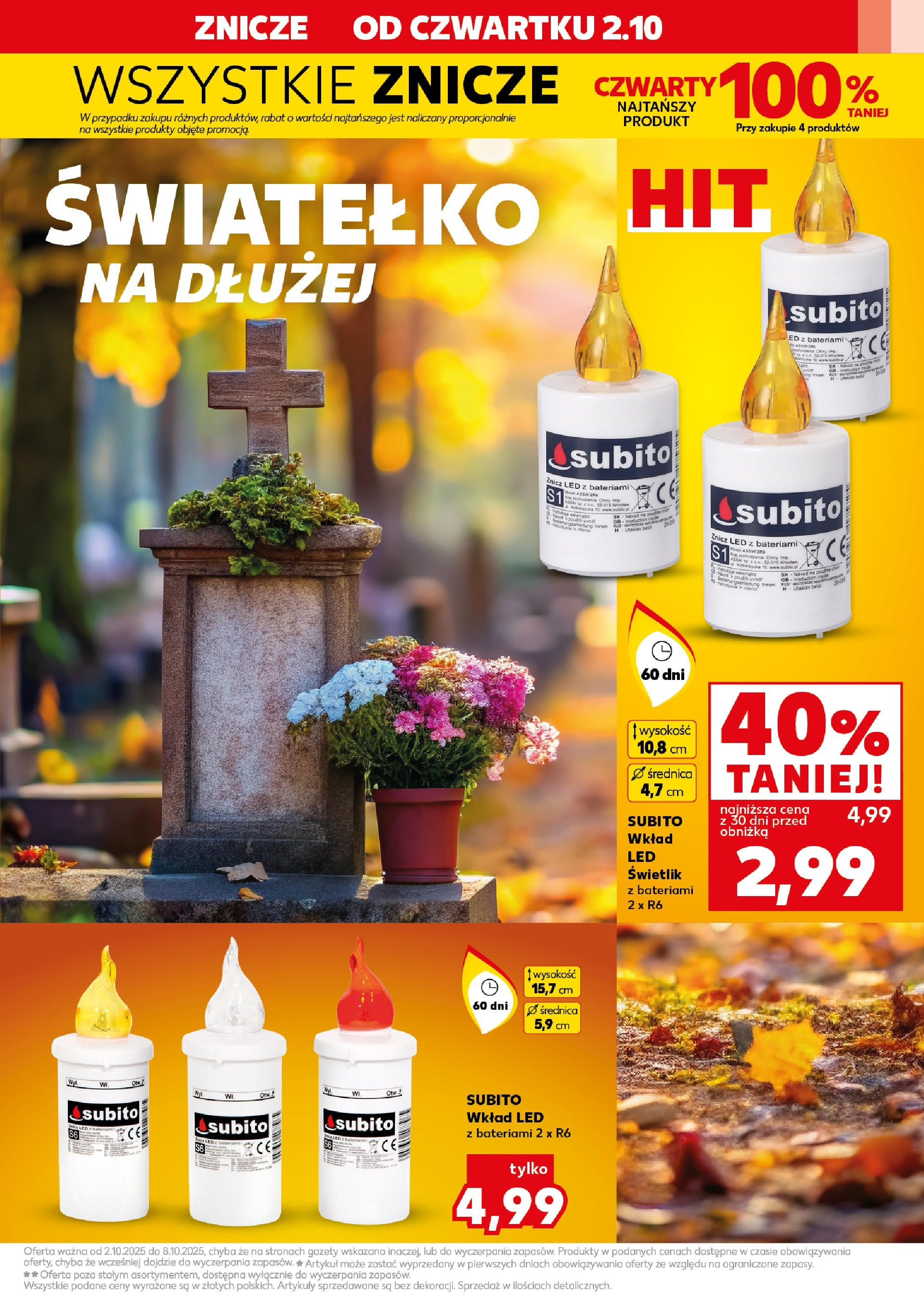 Kaufland gazetka - Znicze od 02.10.2025 - od jutra PDF | Strona: 11 | Produkty: Znicz LED, Znicze
