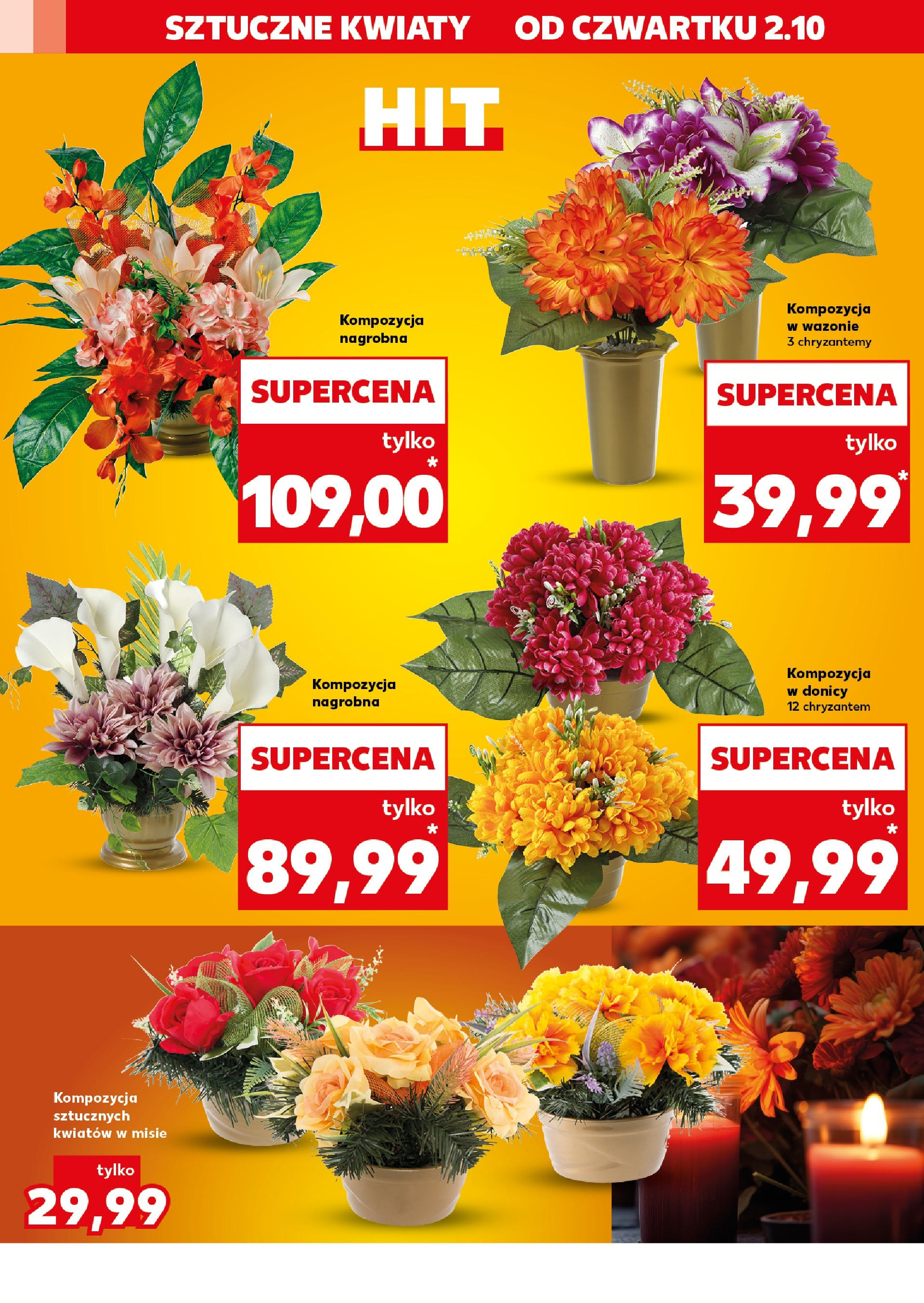 Kaufland gazetka - Znicze od 02.10.2025 - od jutra PDF | Strona: 14 | Produkty: Chryzantemy, Kwiaty