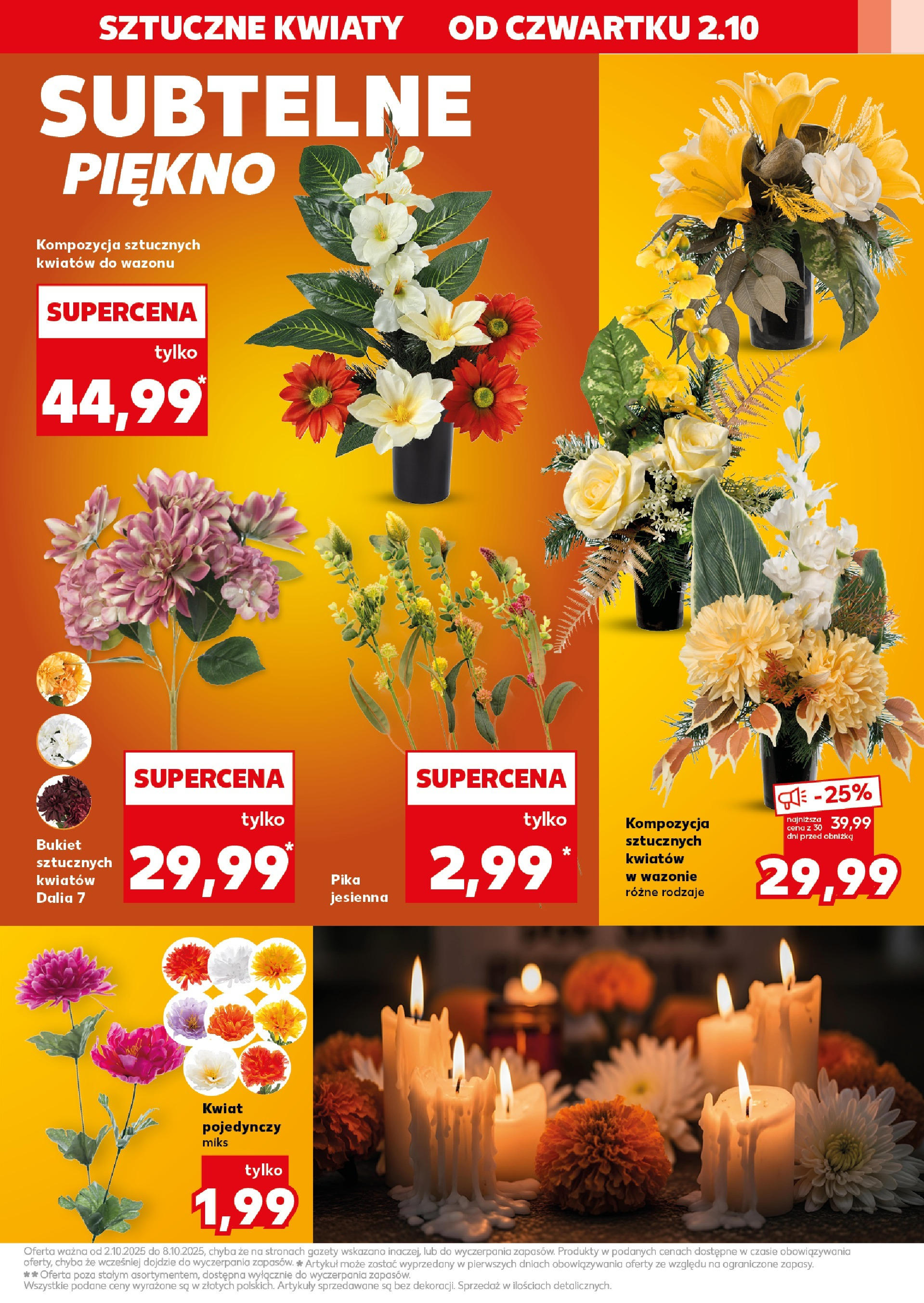 Kaufland gazetka - Znicze od 02.10.2025 - od jutra PDF | Strona: 15 | Produkty: Kwiaty
