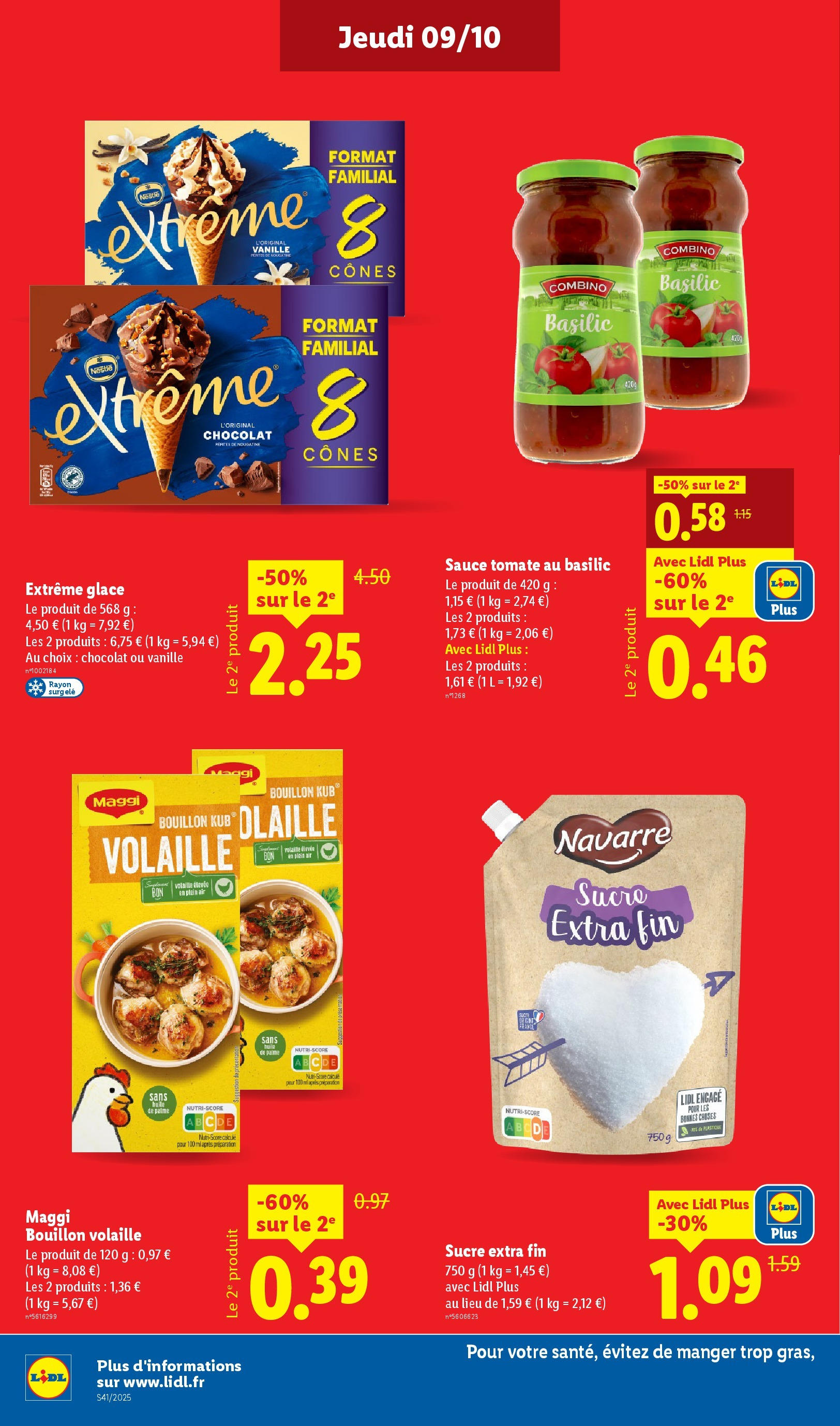 Catalogue LIDL du 08/10/2025 | Promo prospectus en ligne | Page: 14 | Produits: Sucre, Volaille, Cônes, Huile