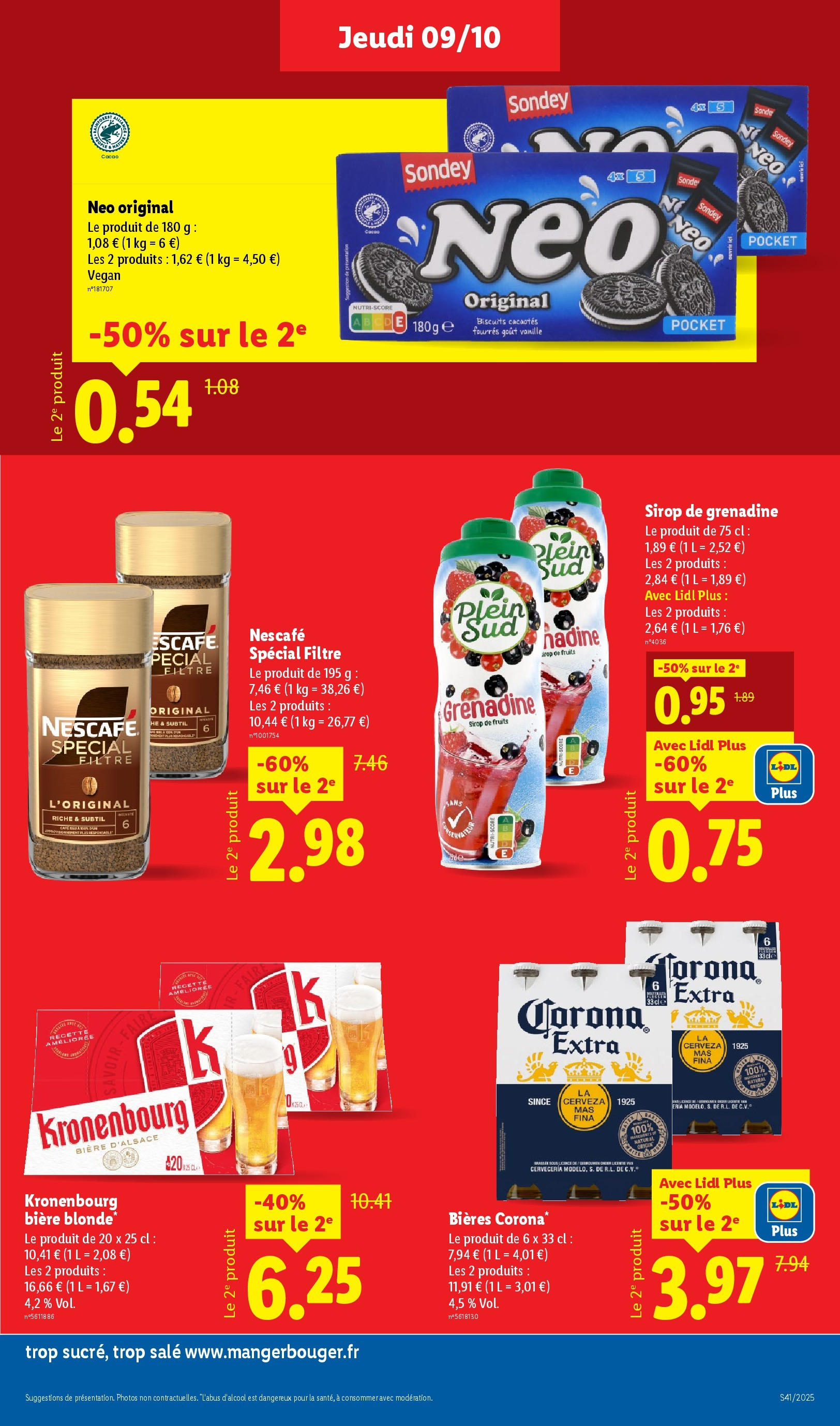 Catalogue LIDL du 08/10/2025 | Promo prospectus en ligne | Page: 15 | Produits: Filtre, Nescafé Spécial Filtre, Sirop de fruits, Bière