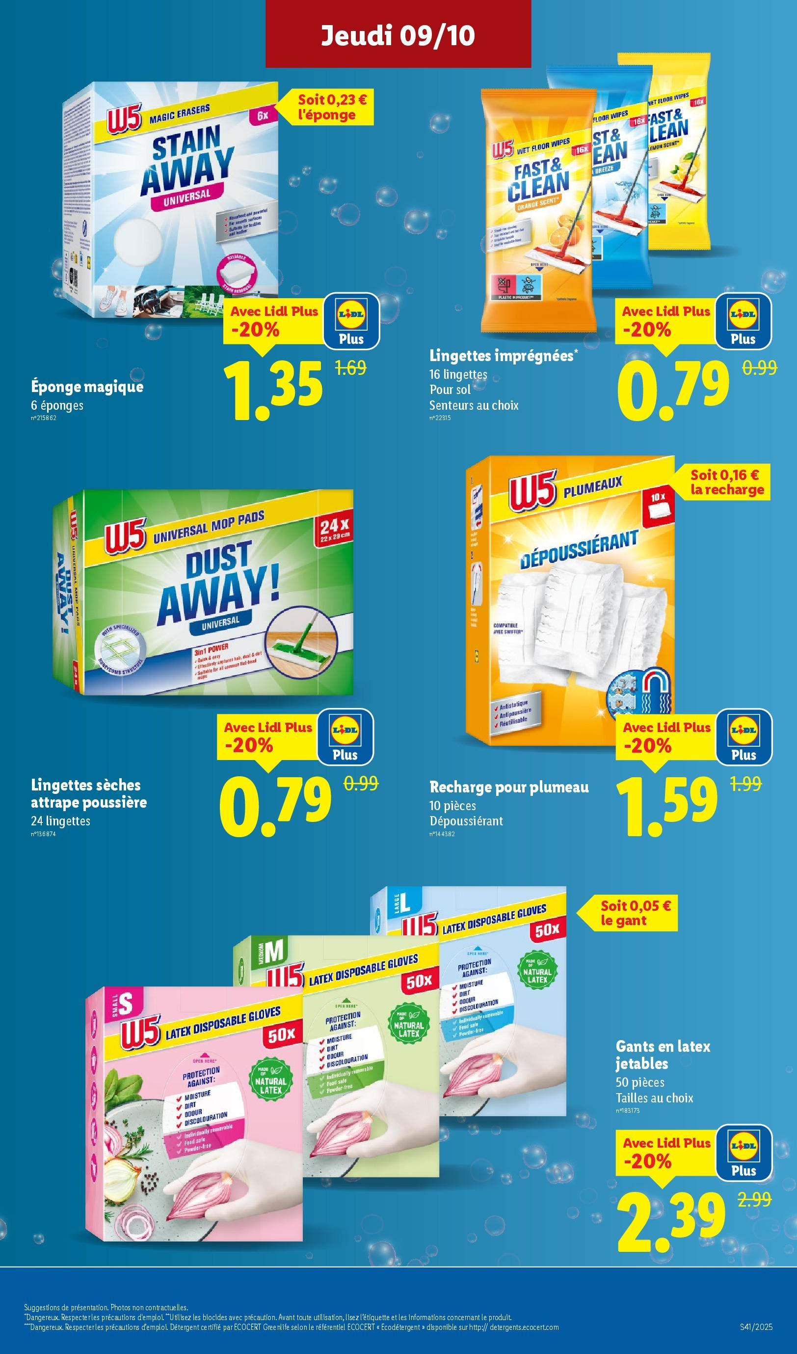 Catalogue LIDL du 08/10/2025 | Promo prospectus en ligne | Page: 27 | Produits: Gants en latex, Éponge magique, Eponge, Gants