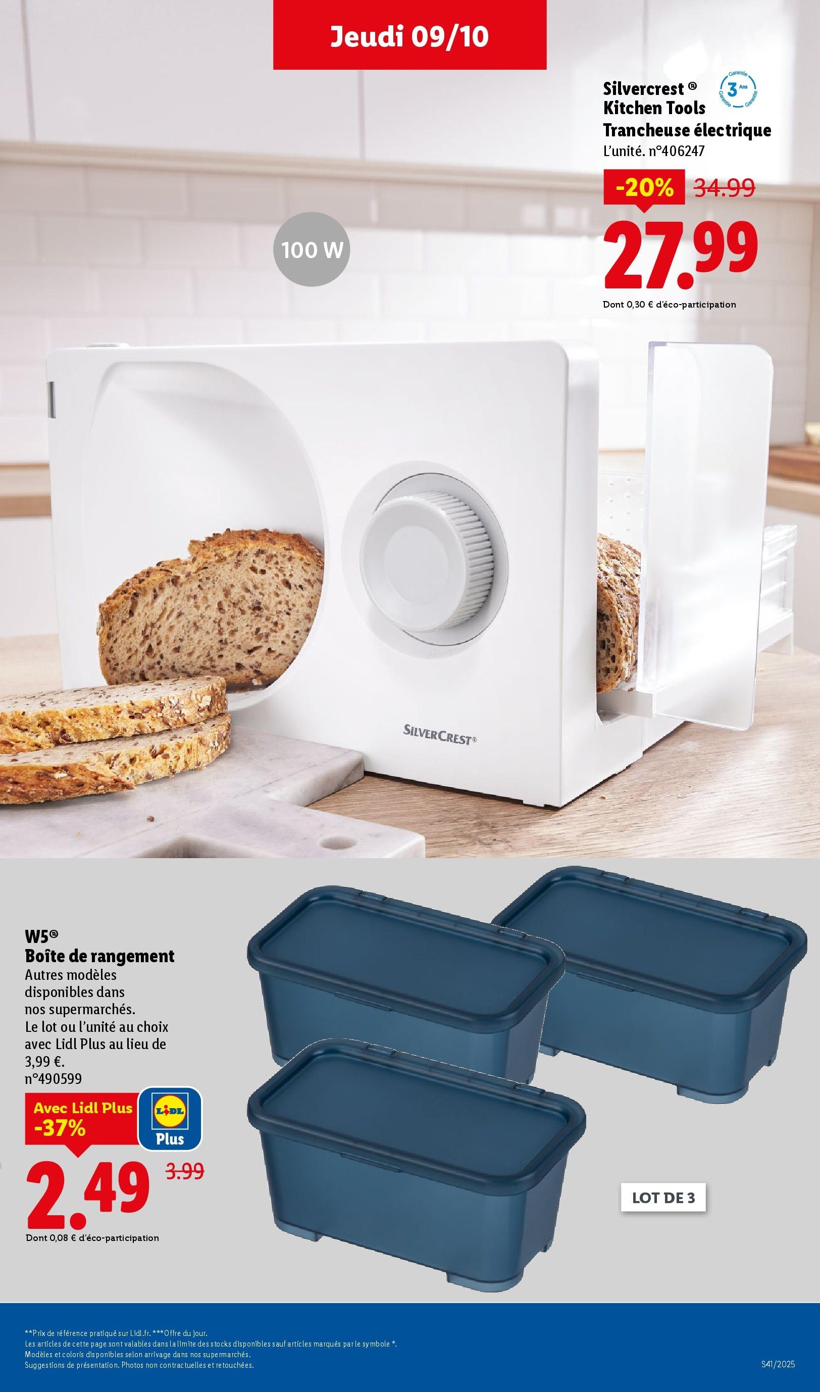 Catalogue LIDL du 08/10/2025 | Promo prospectus en ligne | Page: 39 | Produits: Trancheuse, Boîte de rangement
