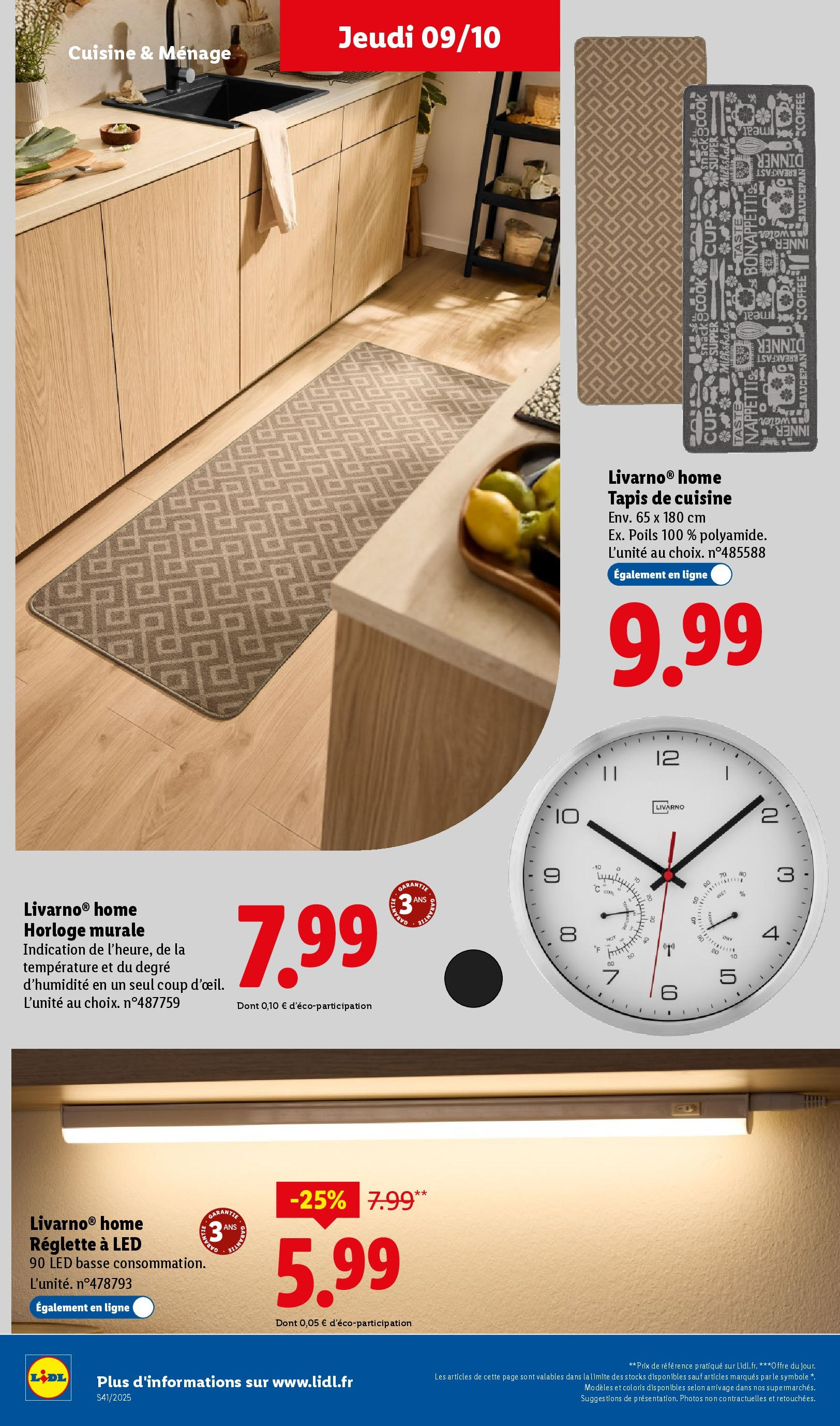 Catalogue LIDL du 08/10/2025 | Promo prospectus en ligne | Page: 40 | Produits: Tapis