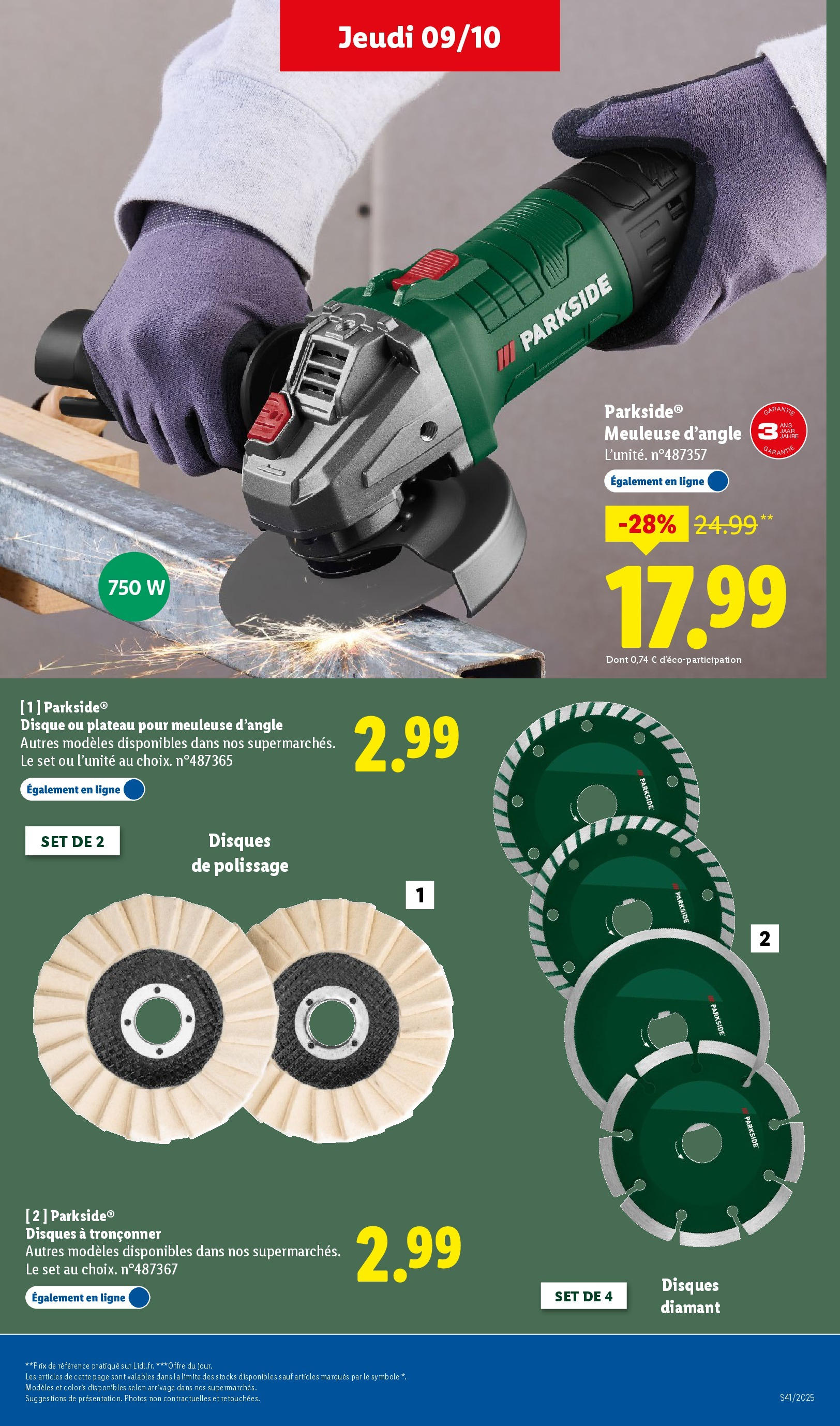 Catalogue LIDL du 08/10/2025 | Promo prospectus en ligne | Page: 49 | Produits: Meuleuse, Plateau