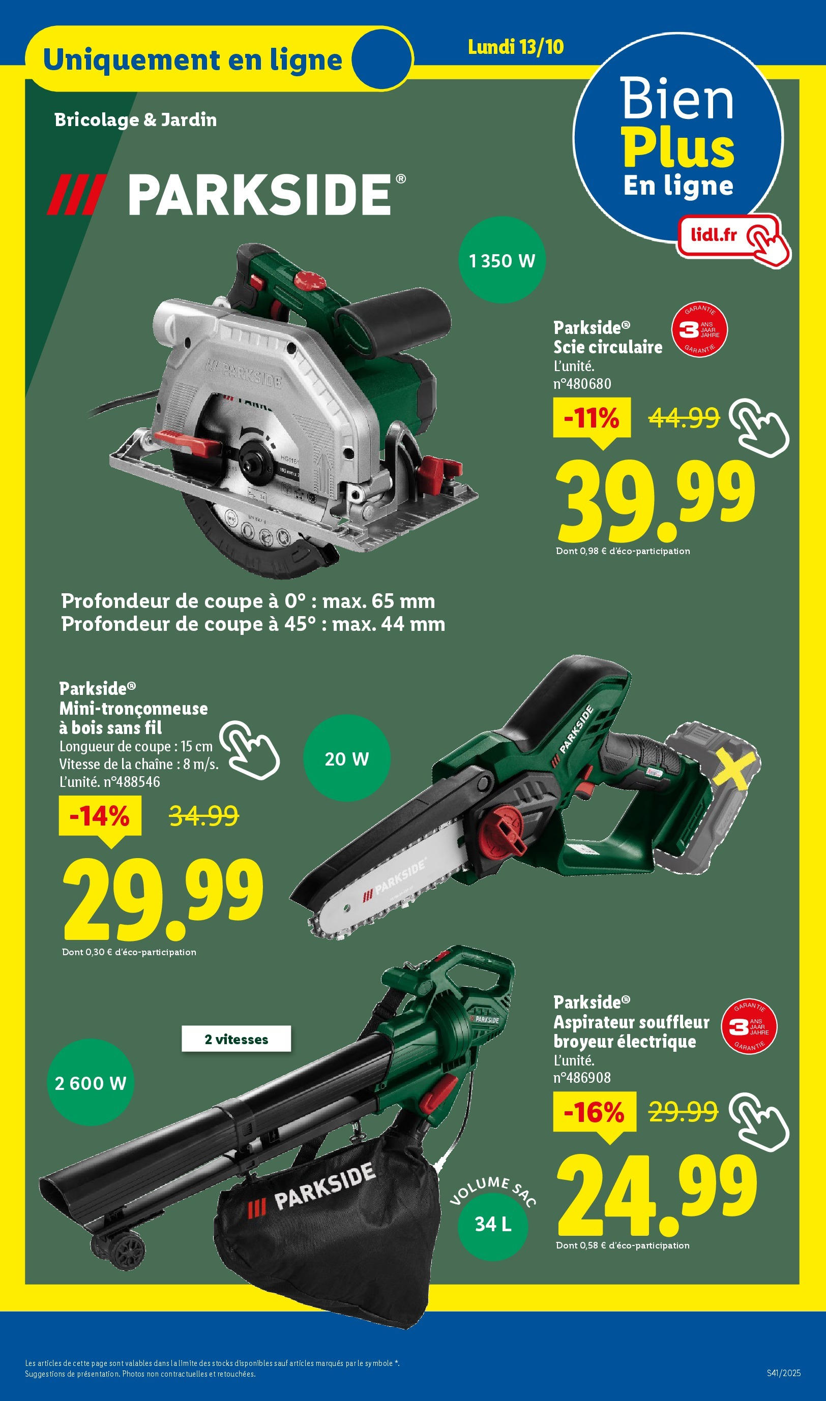 Catalogue LIDL du 08/10/2025 | Promo prospectus en ligne | Page: 53 | Produits: Sac, Aspirateur, Broyeur, Scie circulaire