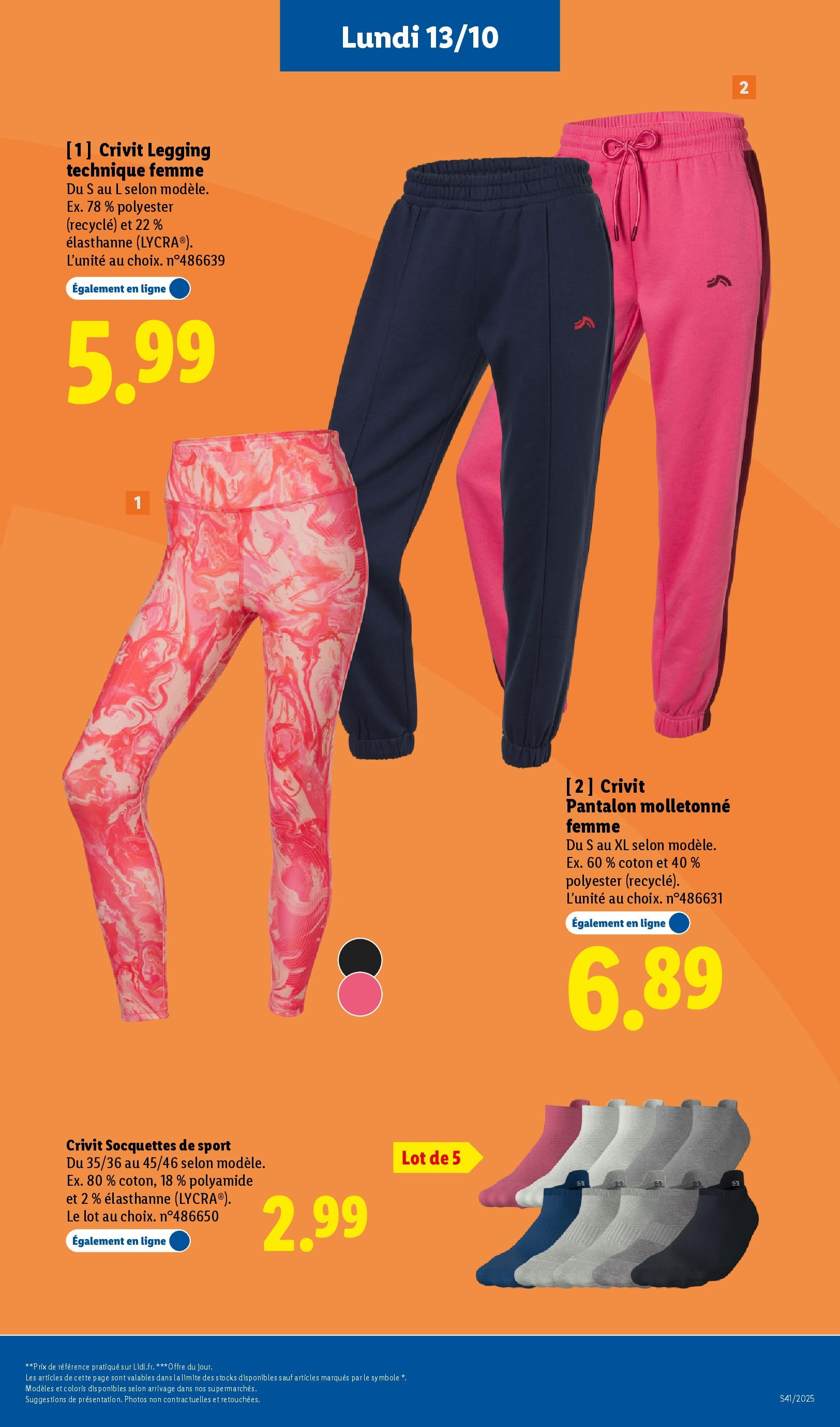 Catalogue LIDL du 08/10/2025 | Promo prospectus en ligne | Page: 57 | Produits: Coton, Pantalon, Leggings