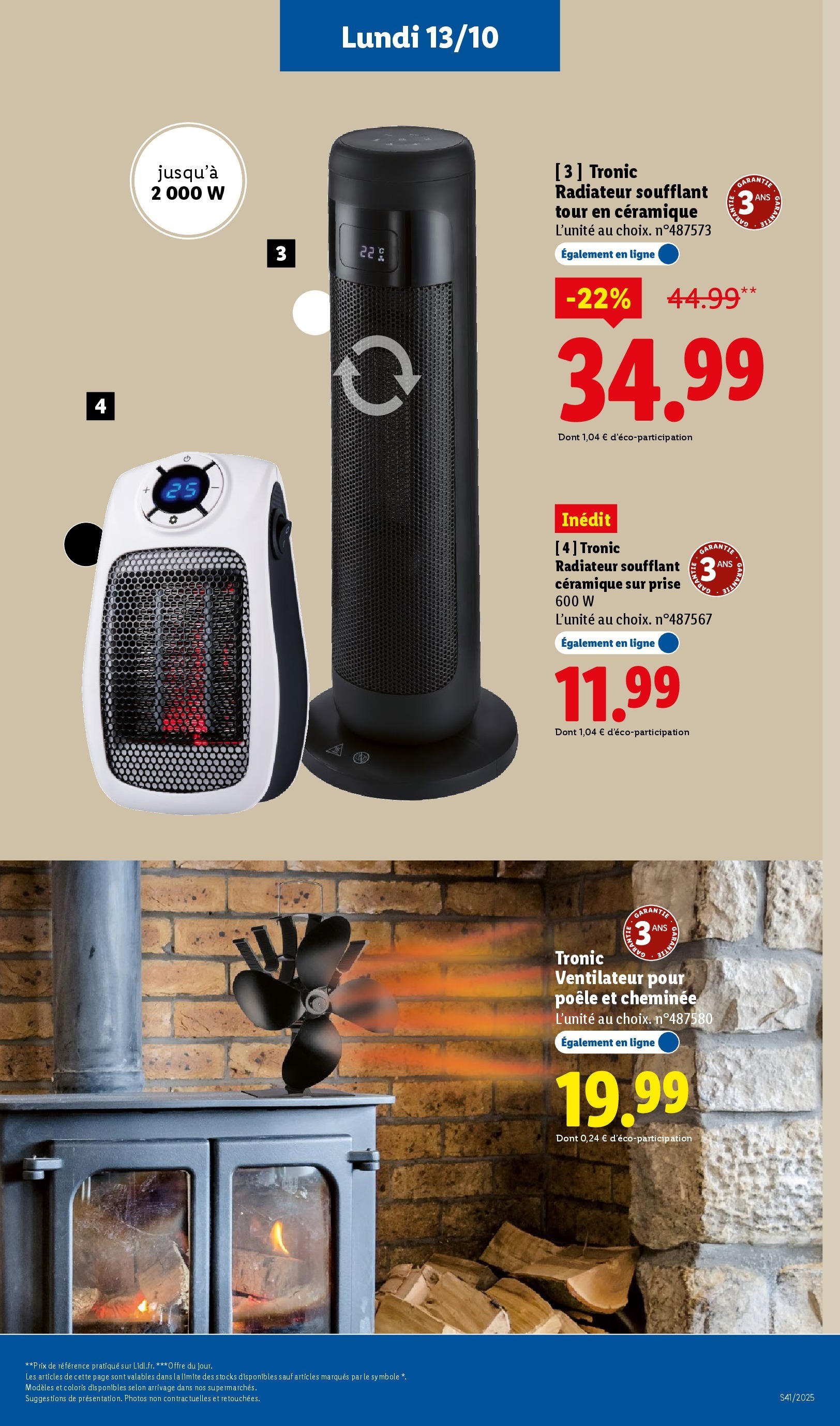 Catalogue LIDL du 08/10/2025 | Promo prospectus en ligne | Page: 63 | Produits: Poêle, Ventilateur, Prise, Radiateur