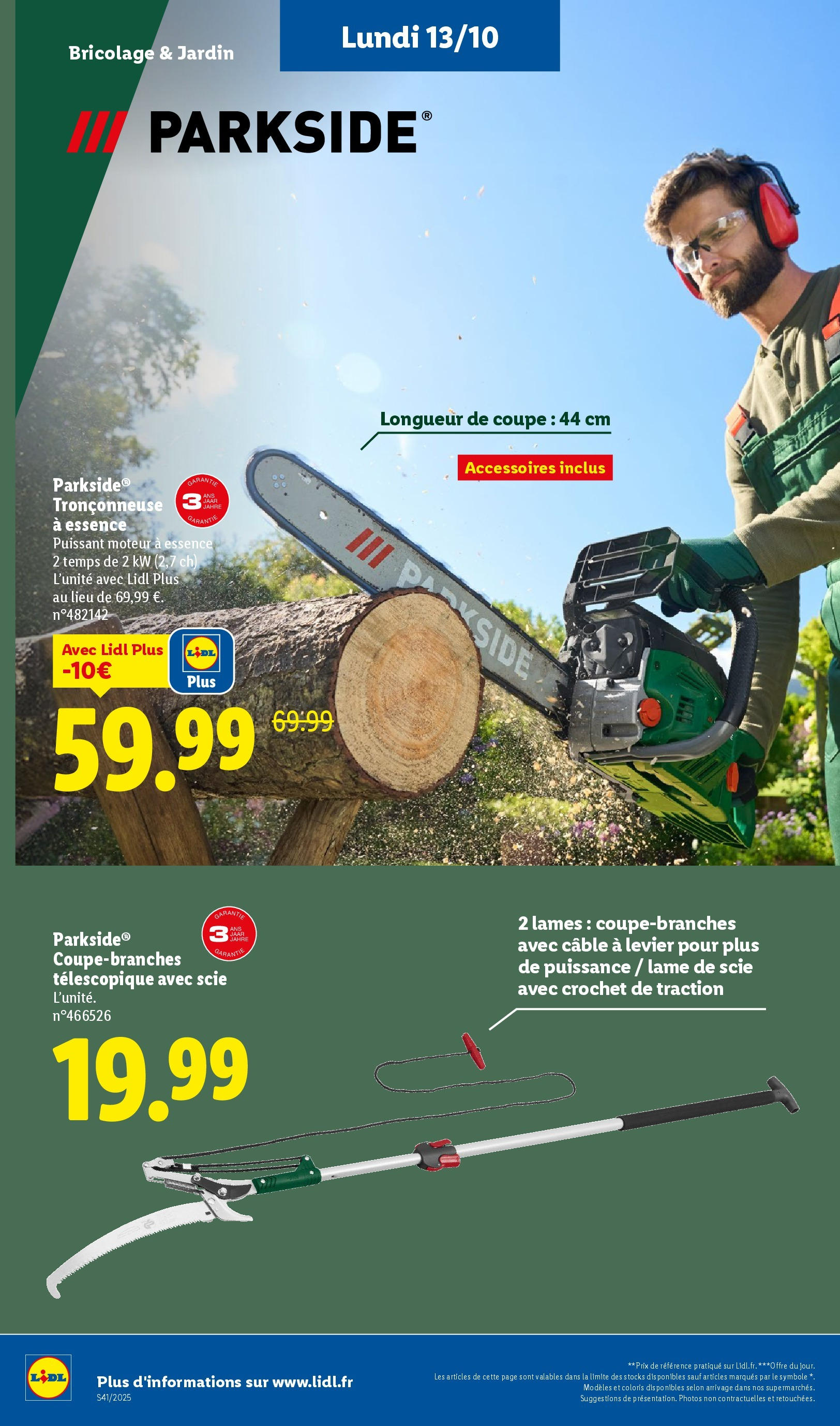 Catalogue LIDL du 08/10/2025 | Promo prospectus en ligne | Page: 64 | Produits: Câble, Tronçonneuse