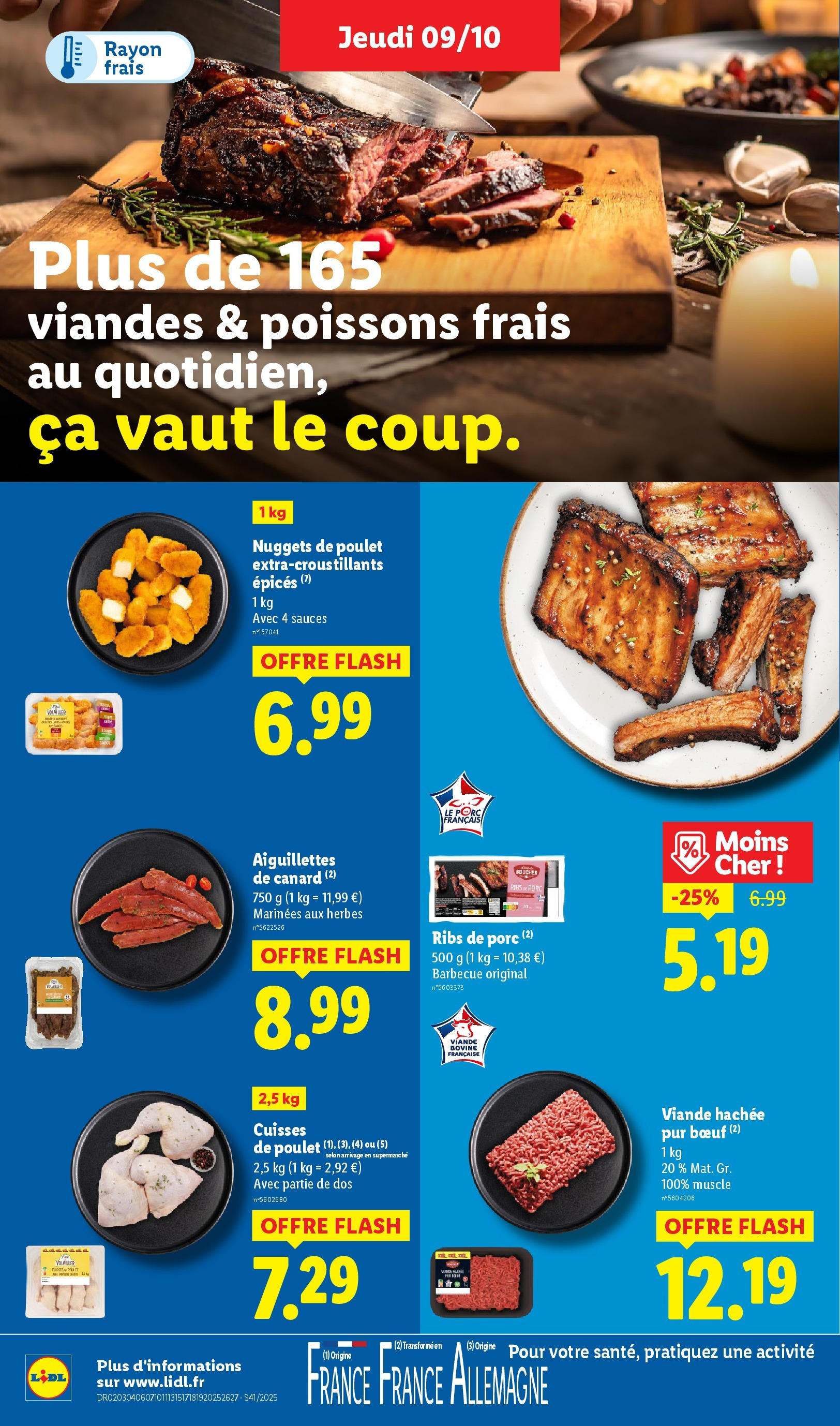 Catalogue LIDL du 08/10/2025 | Promo prospectus en ligne | Page: 8 | Produits: Cuisses de poulet, Barbecue, Porc, Viande bovine