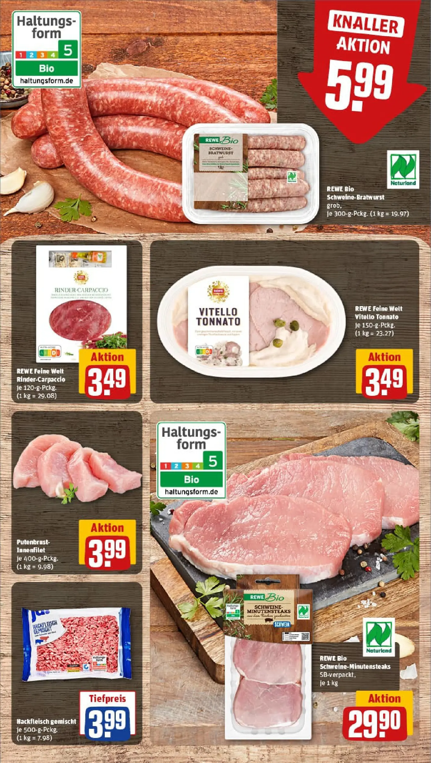 REWE Prospekt ab 06.10.2025 zum Blättern » Angebote | Seite: 6 | Produkte: Bratwurst, Steak, Hackfleisch