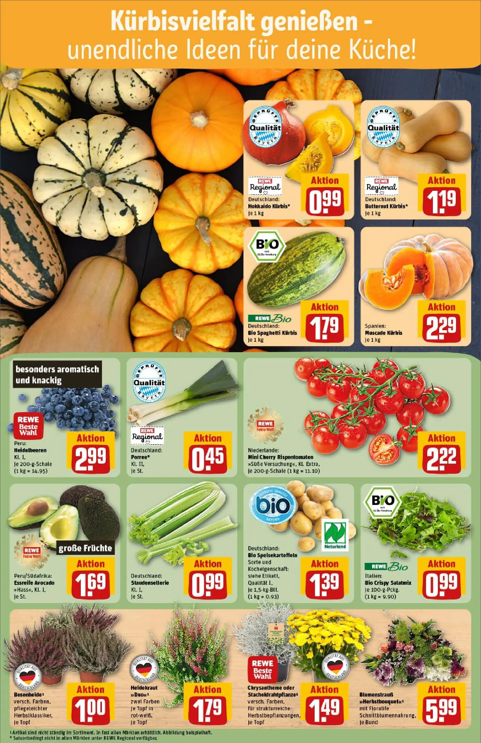 REWE Prospekt ab 06.10.2025 zum Blättern » Angebote | Seite: 7 | Produkte: Küche, Heidelbeeren, Avocado, Kürbis