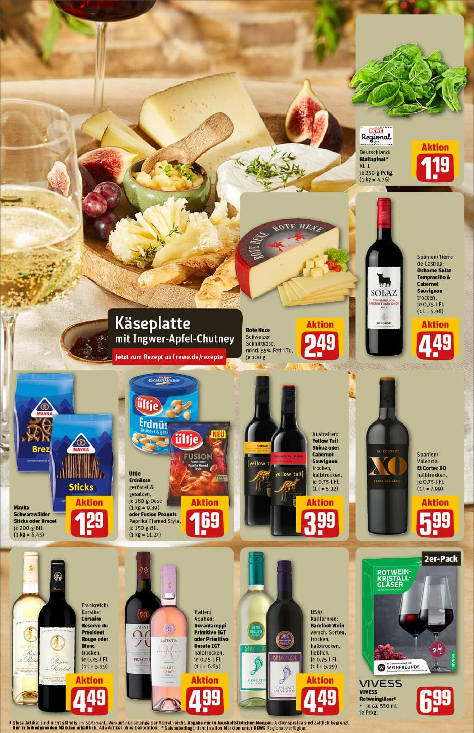 REWE Prospekt ab 06.10.2025 zum Blättern » Angebote | Seite: 5 | Produkte: Erdnüsse, Rouge, Paprika, Wein