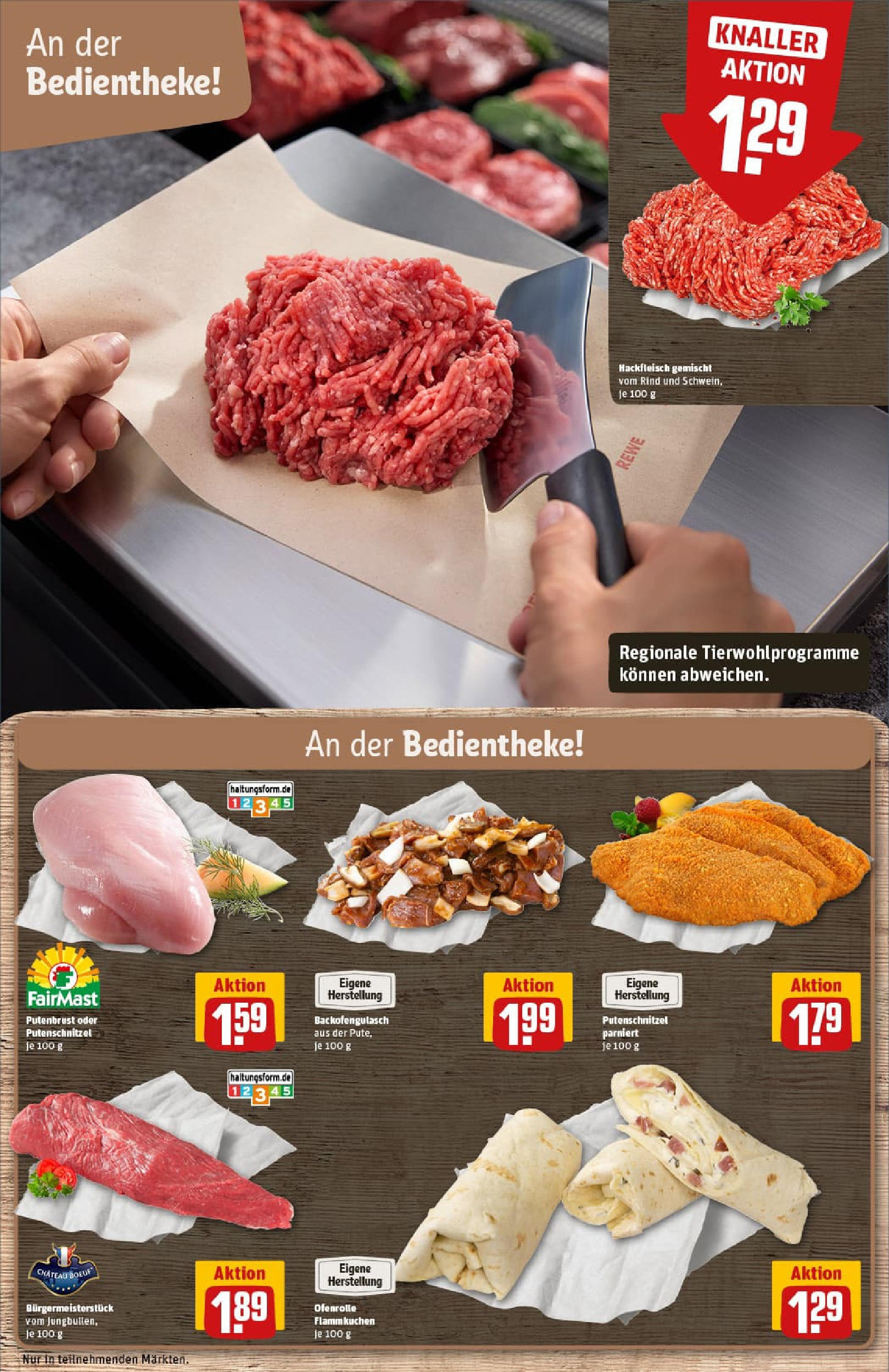REWE Prospekt ab 06.10.2025 zum Blättern » Angebote | Seite: 10 | Produkte: Putenschnitzel, Kuchen, Hackfleisch