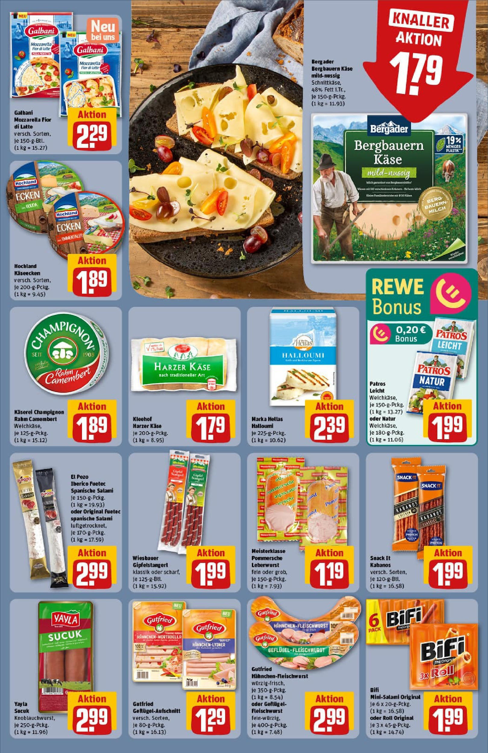 REWE Prospekt ab 06.10.2025 zum Blättern » Angebote | Seite: 19 | Produkte: Hahnchen, Milch, Käse, Bifi
